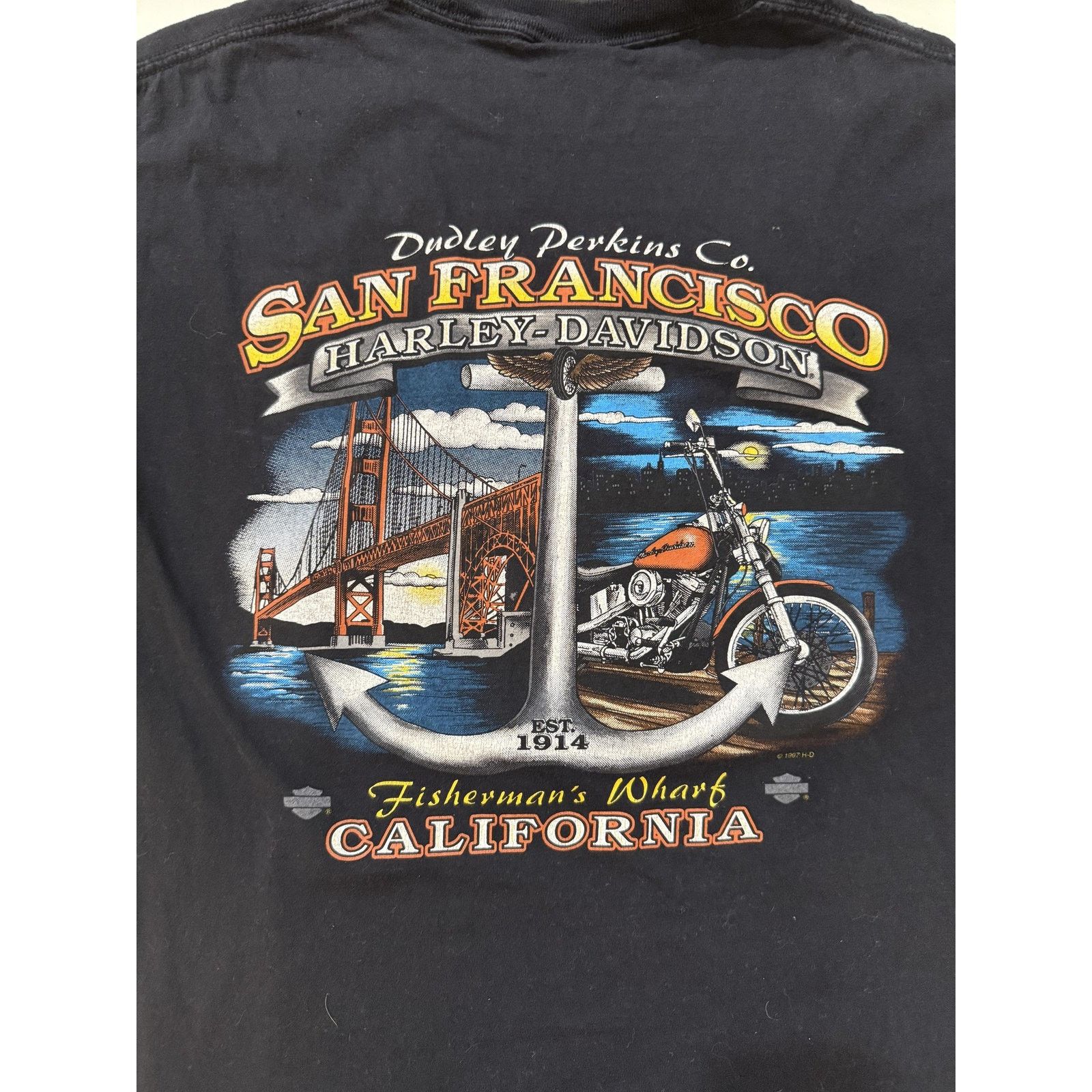 Harley Davidson Vintage Harley-Davidson Shirt Mens Med San Fran Wharf 90s Size US M / EU 48-50 / 2 - 8 Thumbnail