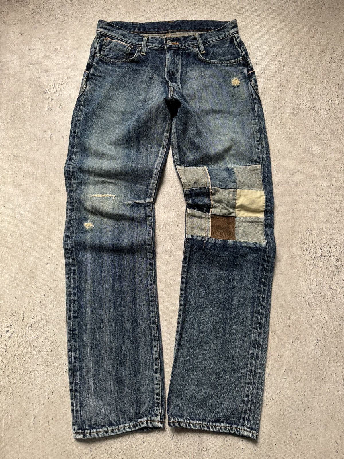 Edwin Edwin selvage patchwork japanese jeans pants Size US 31 - 1 Thumbnail