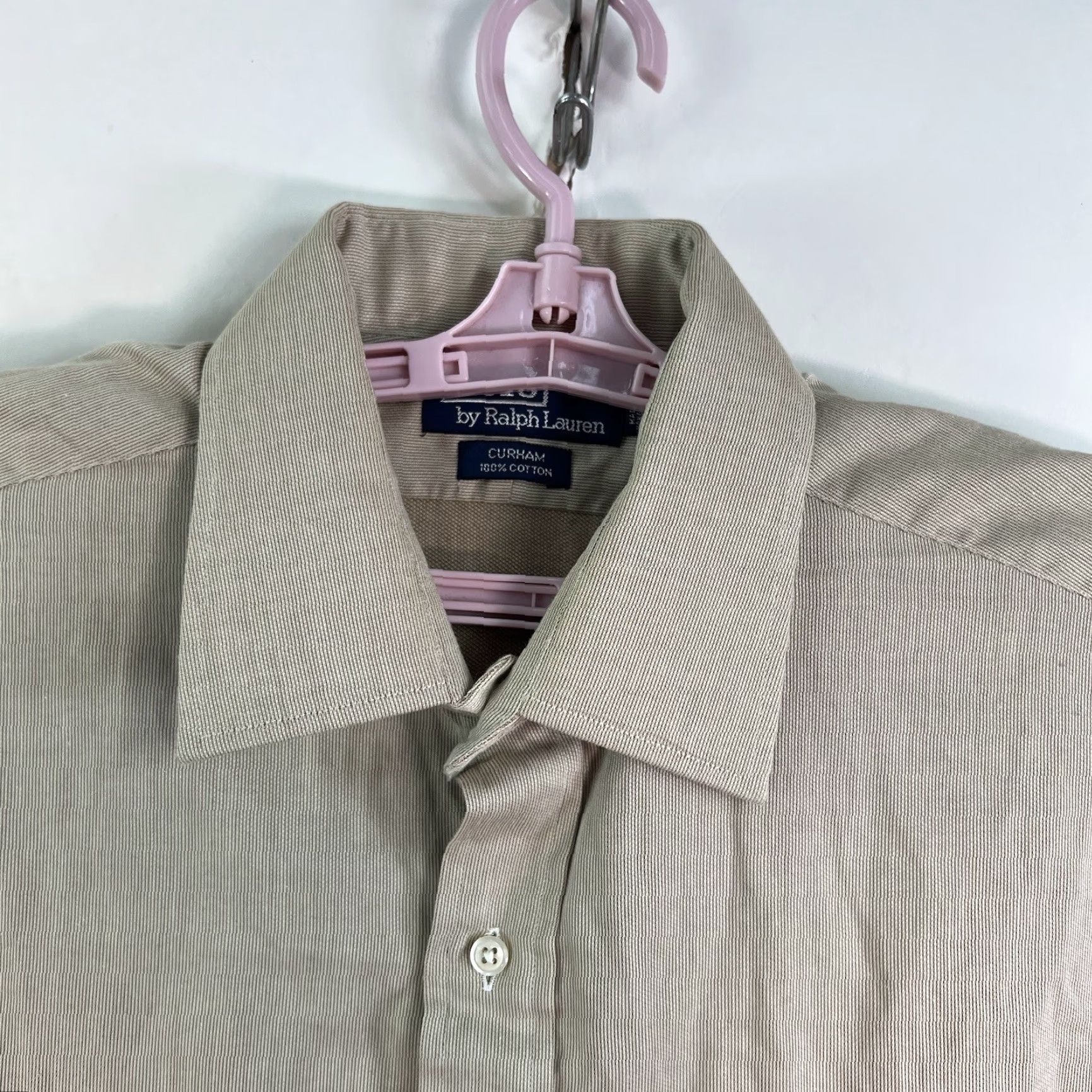 Polo Ralph Lauren VINTAGE Polo Ralph Lauren Curham Shirt Men’s 16.5 34/35 Beige Long Sleeve Classic Casual Mens Size US L / EU 52-54 / 3 - 4 Thumbnail