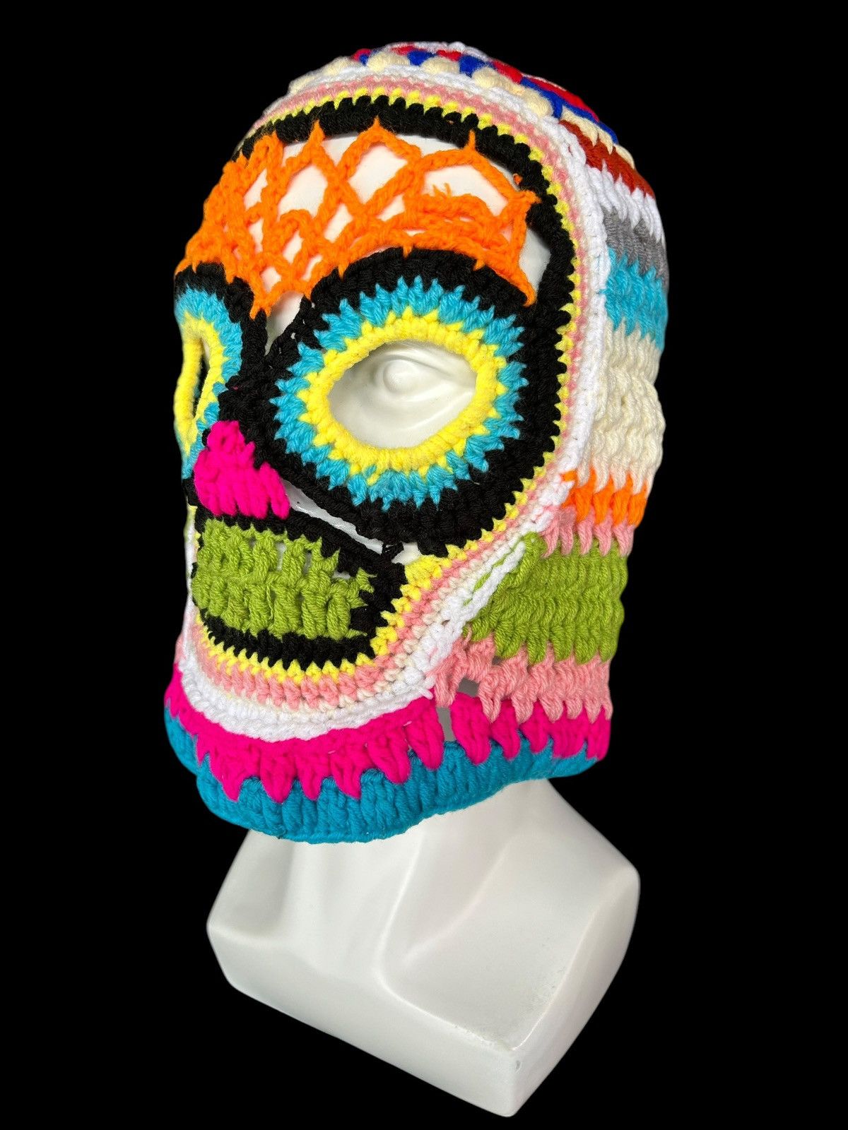 Japanese Brand Very Rare Crochet Knitted Handmade Balaclava Masked ☠️☠️ Size ONE SIZE - 3 Thumbnail