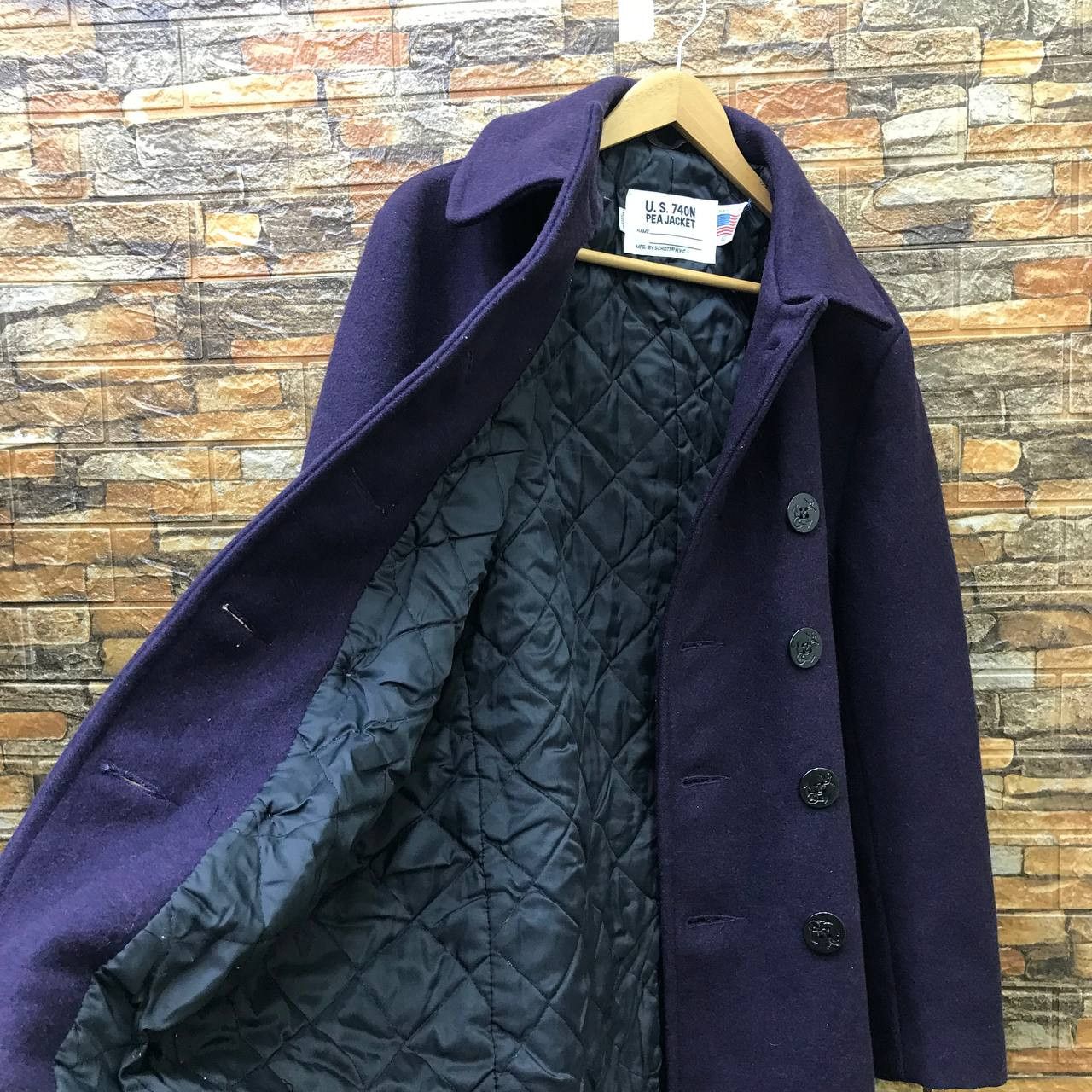 Schott VINTAGE SCHOTT US 70N PEACOAT PURPLE DOUBLE BREASTED Size US M / EU 48-50 / 2 - 6 Thumbnail