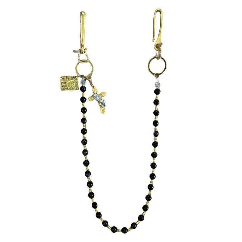 Japanese Brand × Jewelry Black Stone Round Bead Pants Chain Punk Style Size ONE SIZE - 4 Thumbnail