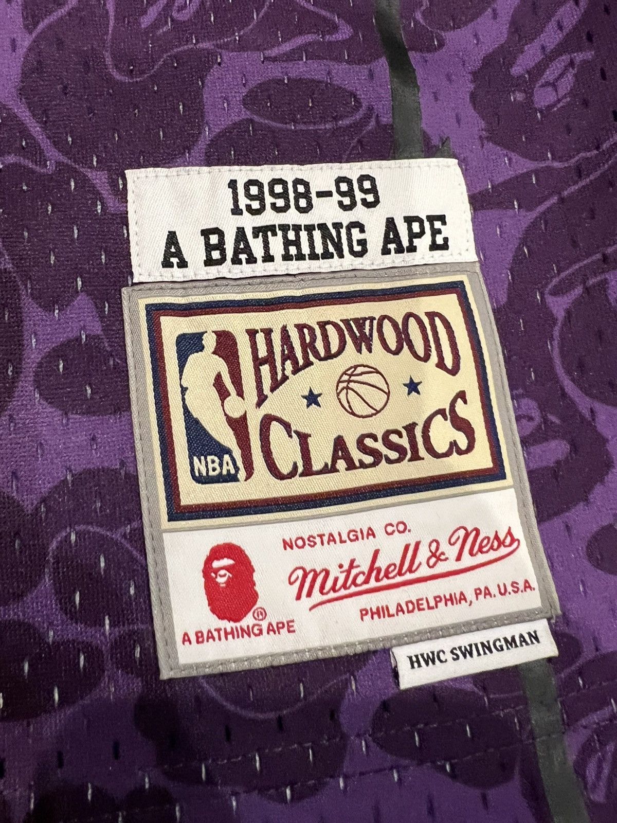 Bape A Bathing Ape x Mitchell & Ness Purple Raptors Jersey Size US L / EU 52-54 / 3 - 5 Thumbnail