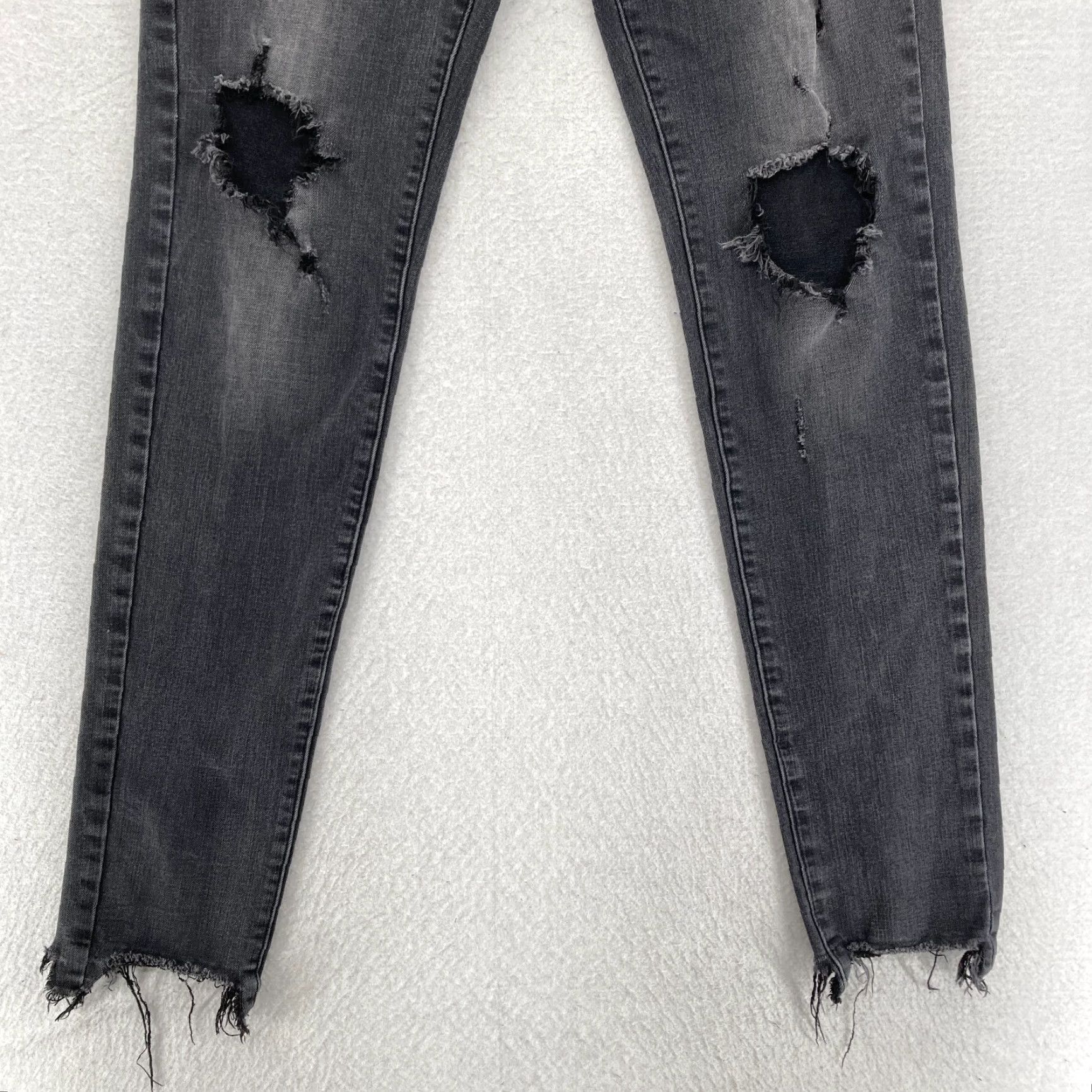 American Eagle Outfitters American Eagle Outfitters Skinny Jeans Mens 29x32 Black Stretch Denim Distressed Destroyed Size US 29 - 3 Thumbnail
