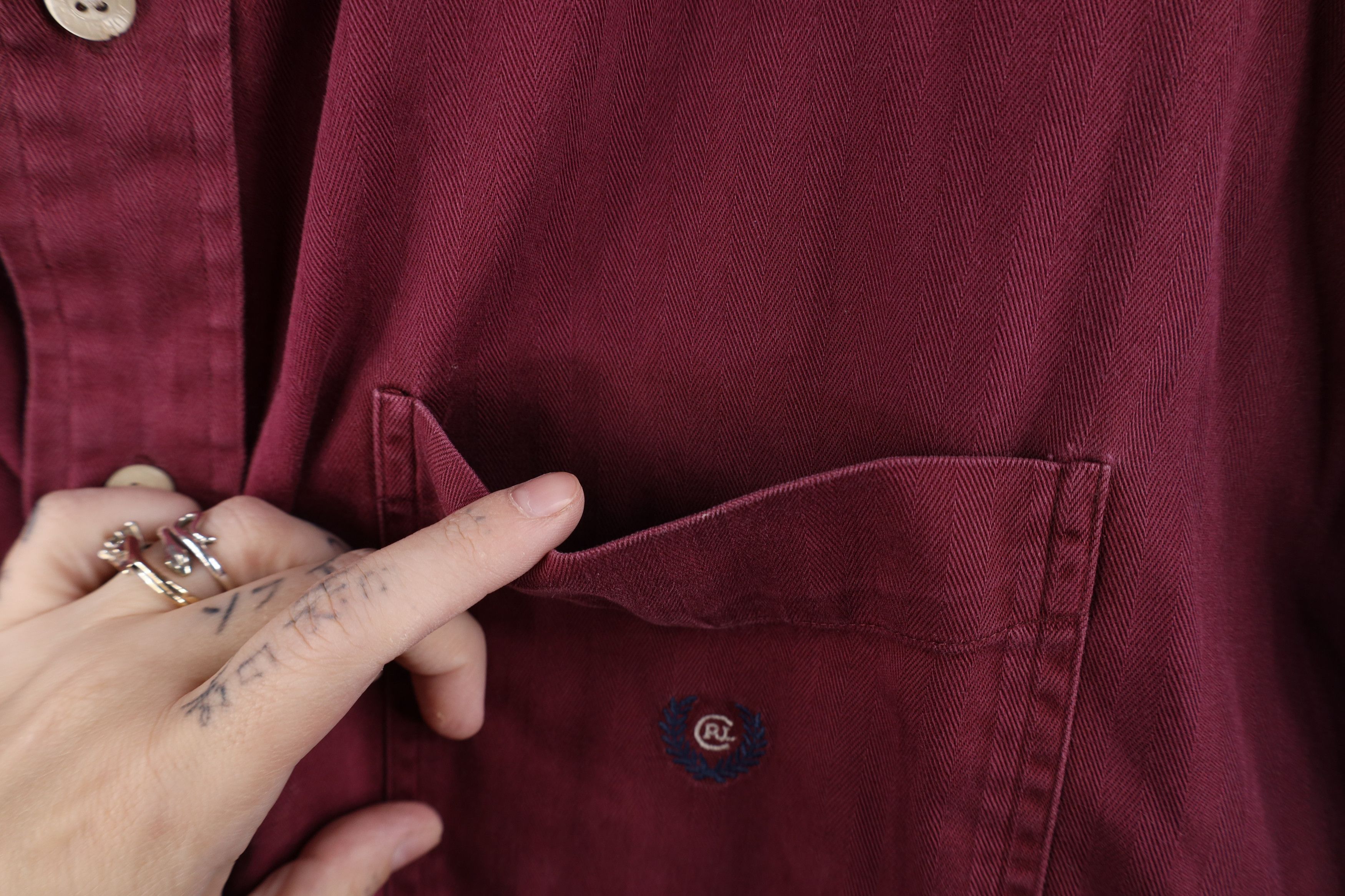 Ralph Lauren Vintage 90s Chaps Ralph Lauren Herringbone Collared Shirt Size US XXL / EU 58 / 5 - 5 Thumbnail