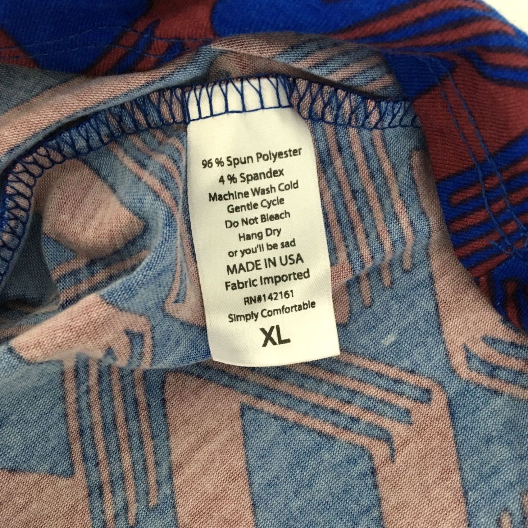 Vintage VINTAGE LuLaRoe Maxi Skirt Dress XL Red Blue Geometric Neon NWT Geometric Pattern Skirt Womens XL Size 40" / US 18 - 8 Thumbnail