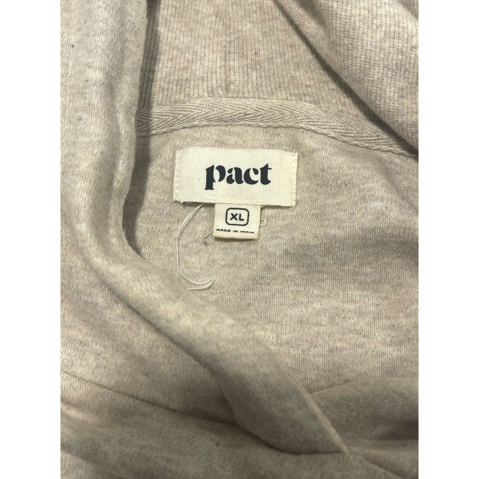 Vintage Pact Hoodie Women XL Organic Cotton Beige Cozy Pullover Casual Long Sleeve Relaxed Classic Size XL / US 12-14 / IT 48-50 - 4 Thumbnail