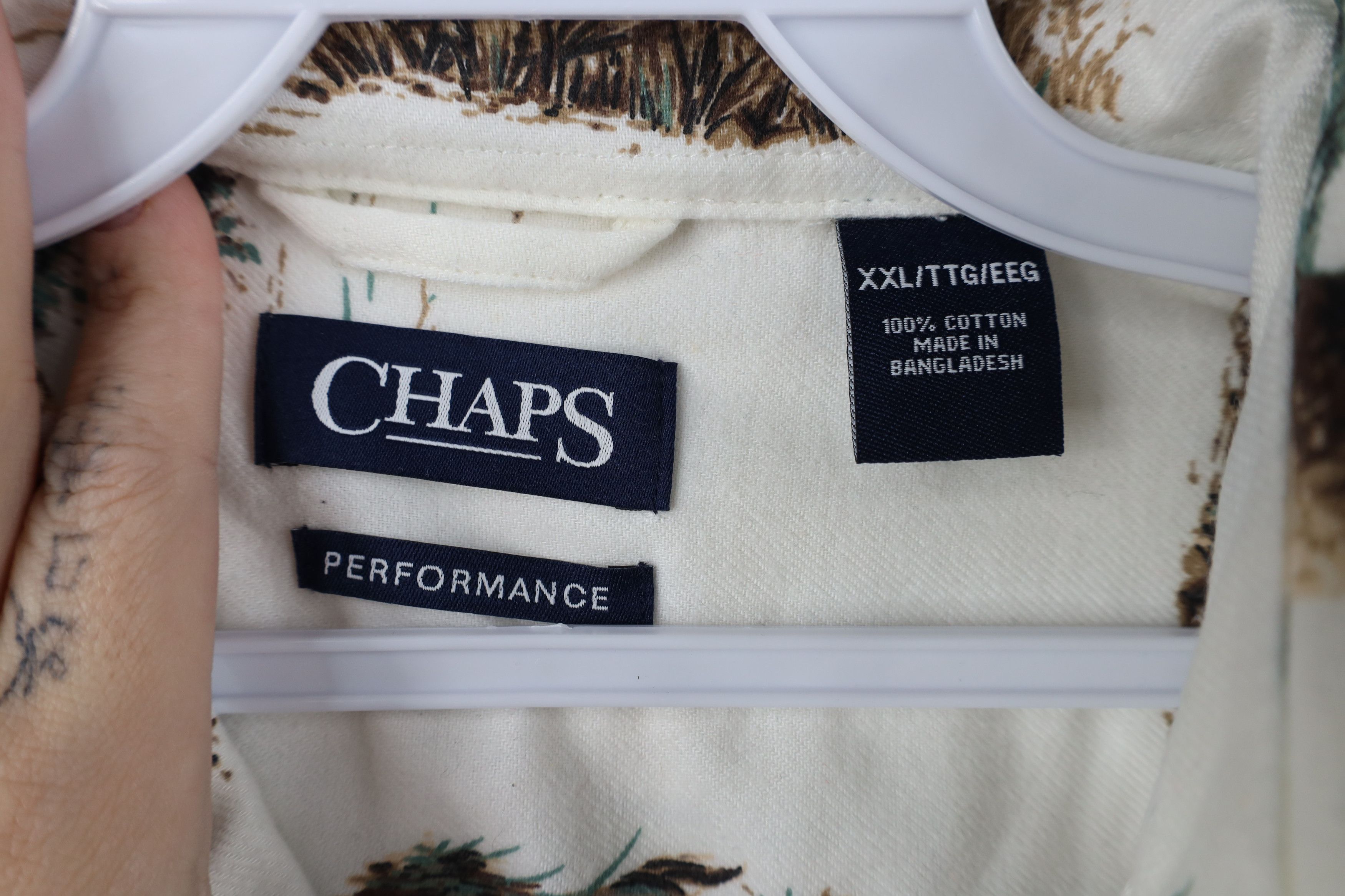 Chaps Deadstock Vintage Y2K Chaps Over Print Flannel Button Shirt Size US XXL / EU 58 / 5 - 11 Thumbnail