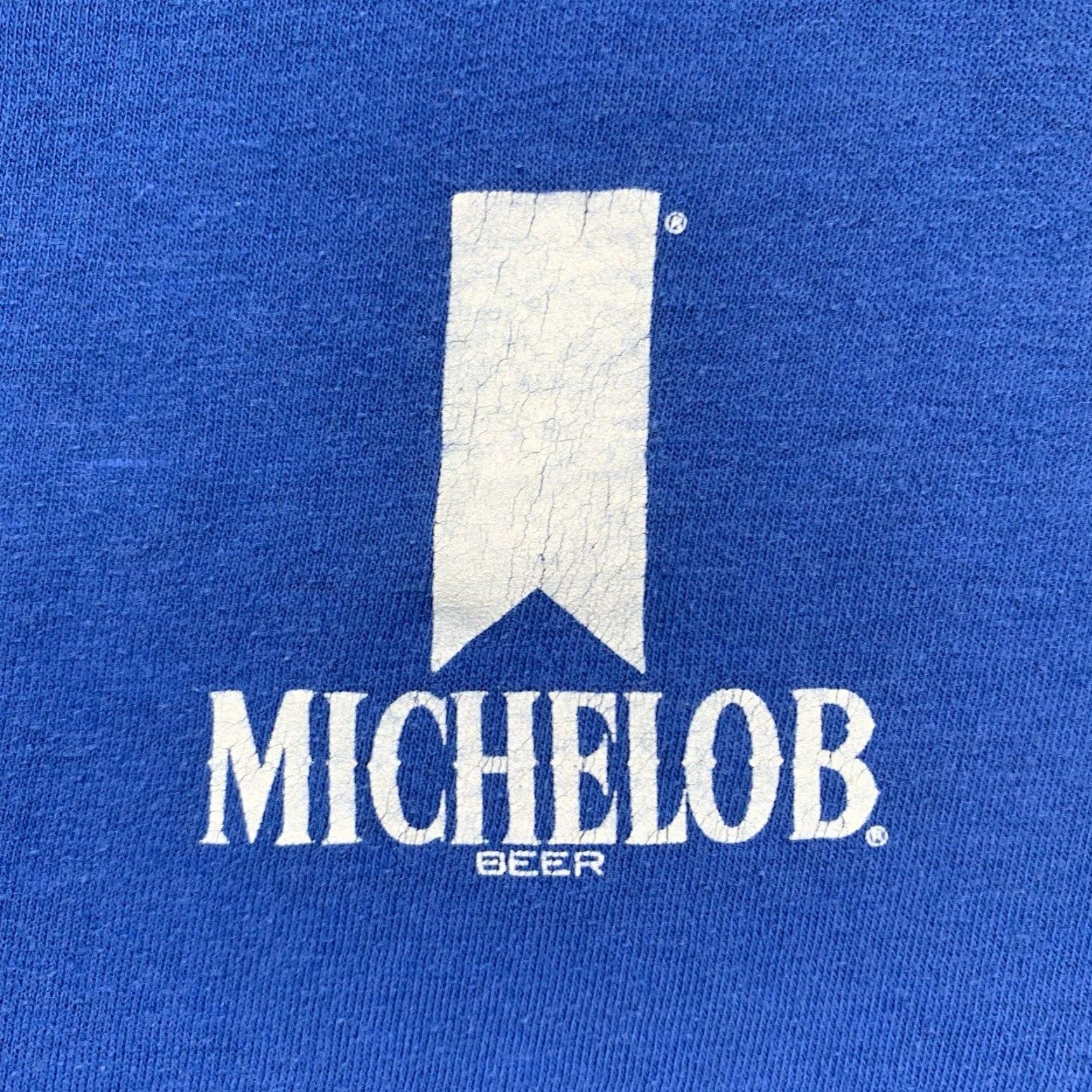 Anvil VINTAGE Anvil Graphic Print Shirt Medium Blue 80s Michelob Beer Racquetball Mens Size US M / EU 48-50 / 2 - 3 Thumbnail