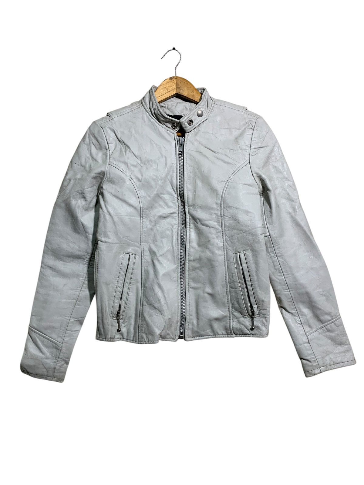 Genuine Leather 🔥GENUINE LEATHER BIKERS JACKETS WHITE Size US S / EU 44-46 / 1 - 1 Thumbnail