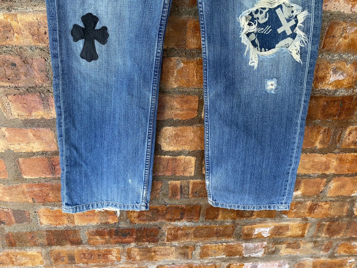 Japanese Brand Vtg Levis Distressed Cross Custom/Rebuild in Japan Size US 29 - 5 Thumbnail