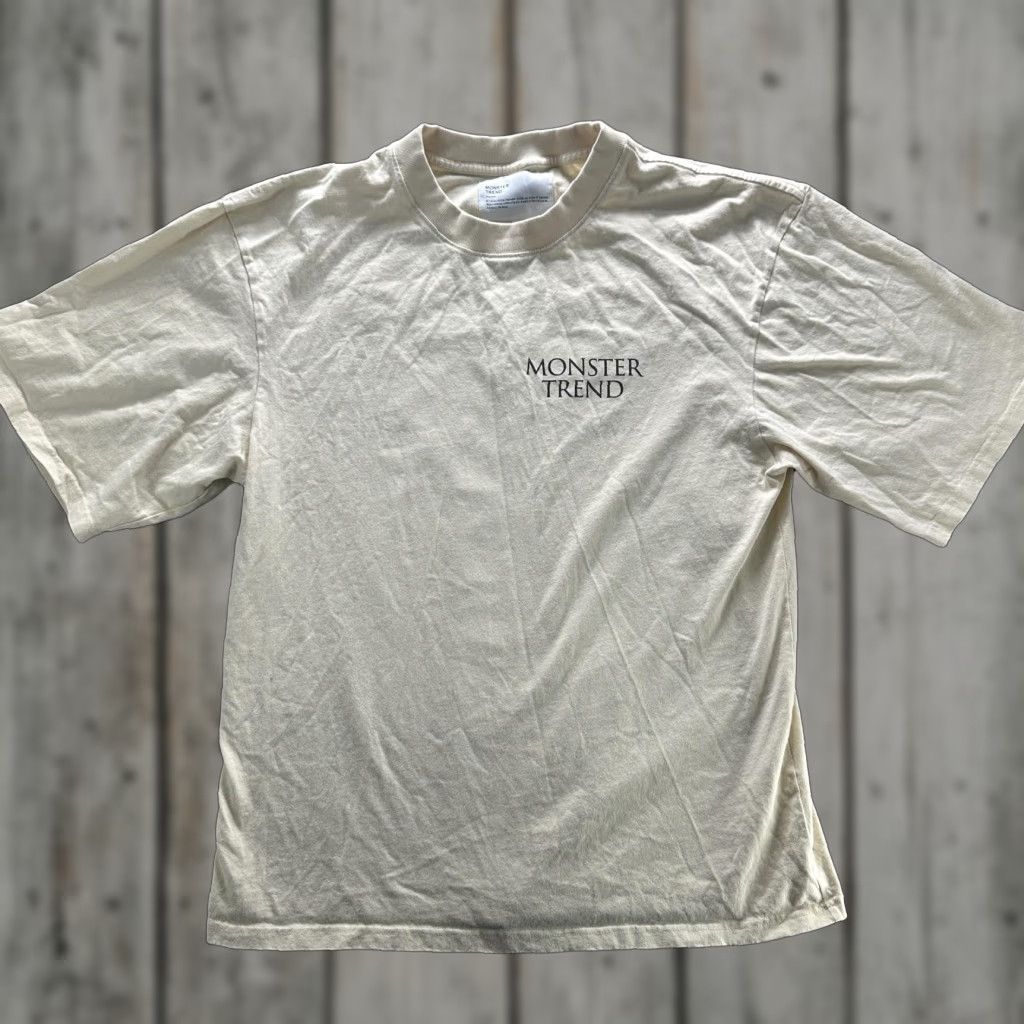 Vintage Monster Trend Shirt Mens XL Beige Graphic Print Swimmer Back Casual Streetwear Size US XL / EU 56 / 4 - 1 Thumbnail