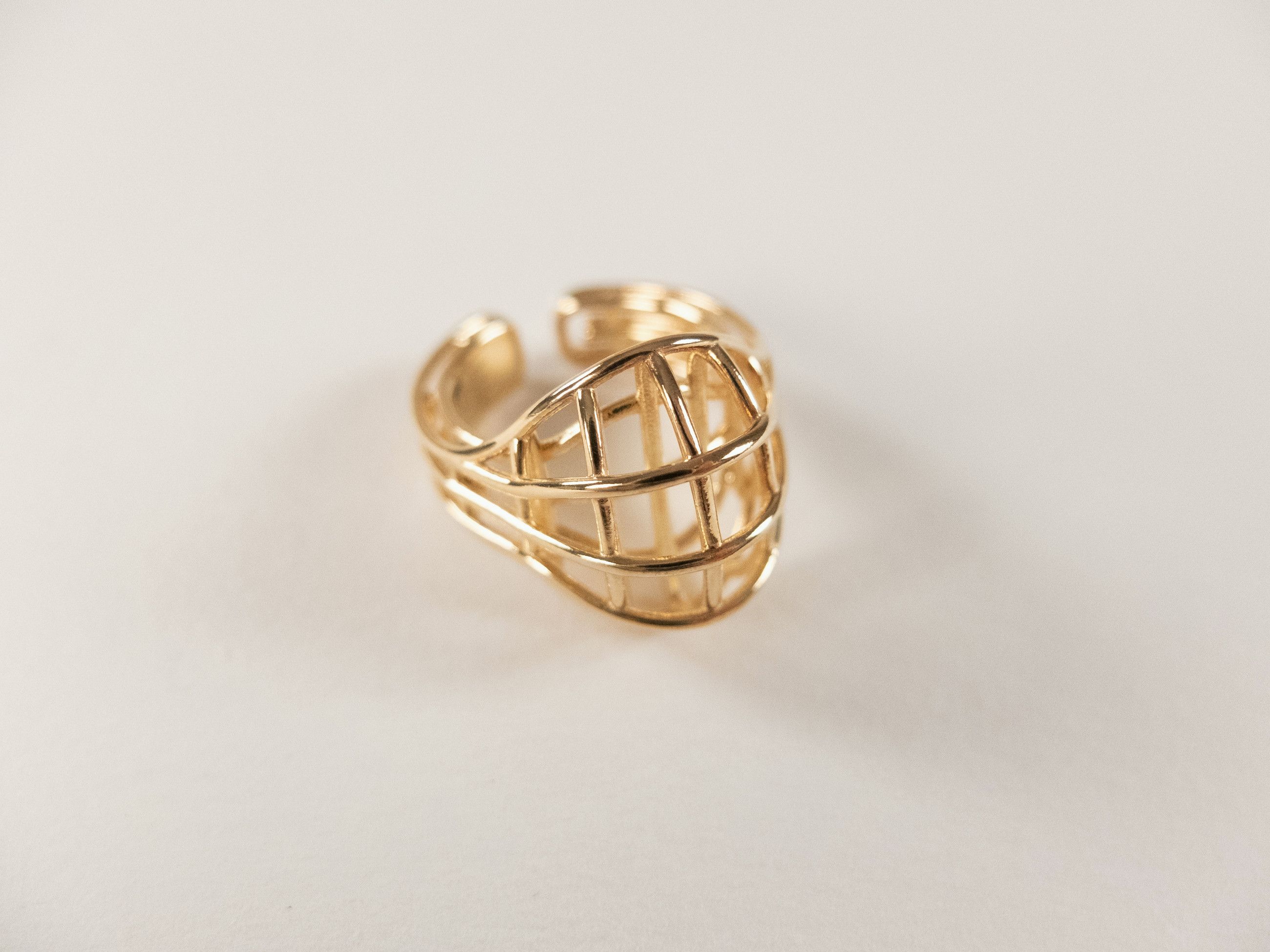Bottega Veneta BOTTEGA VENETA Outline gold Sterling silver cage ring 8 17 q Size ONE SIZE - 1 Thumbnail