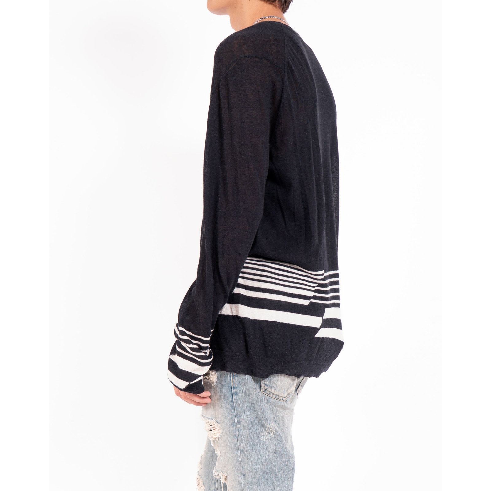 Haider Ackermann SS16 Striped Knit in Black & White Wool Size US M / EU 48-50 / 2 - 3 Thumbnail
