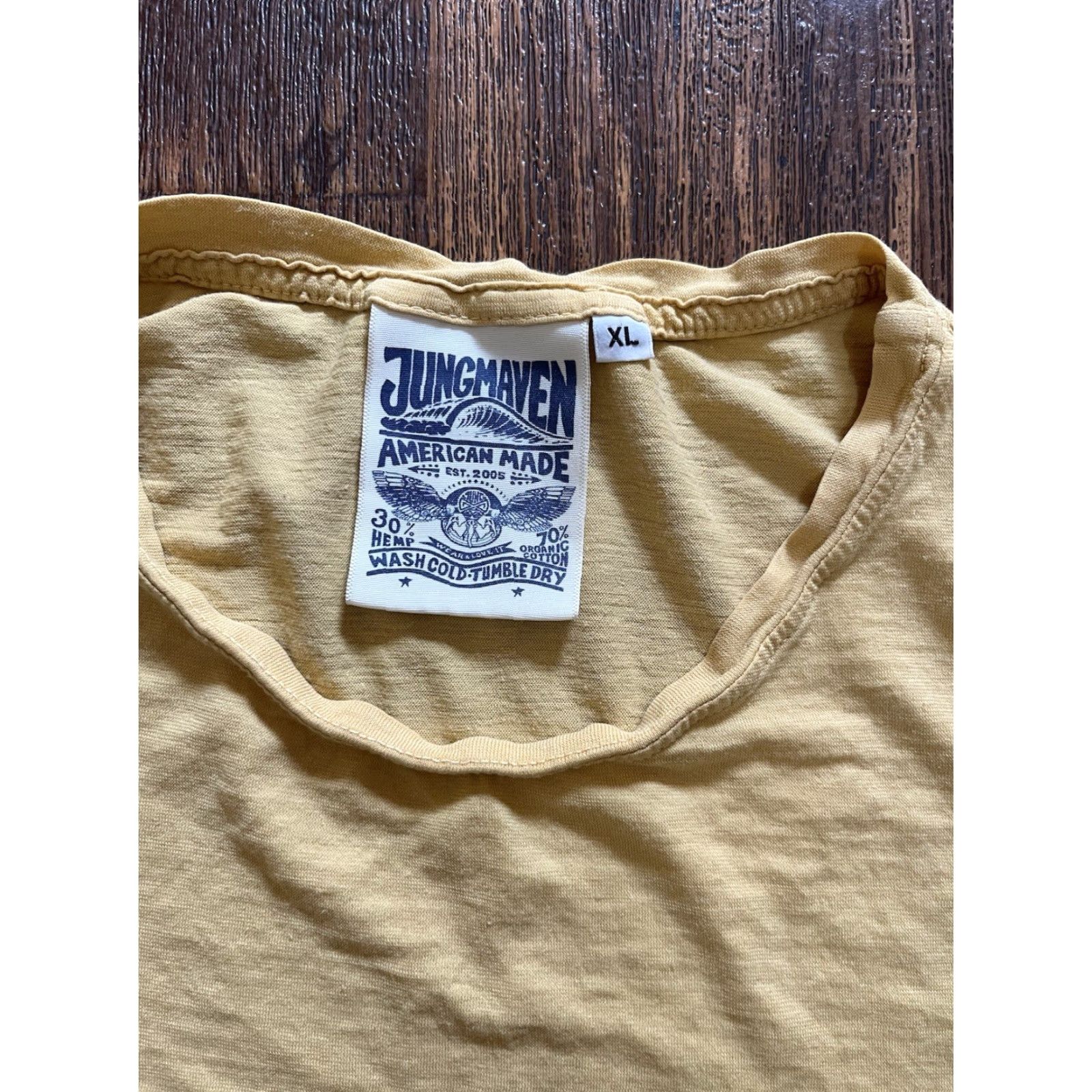 Jungmaven Jungmaven T-Shirt Yellow Seaweed and Gravel XL Womens Hippie Boho USA City Shirt Size XL / US 12-14 / IT 48-50 - 3 Thumbnail