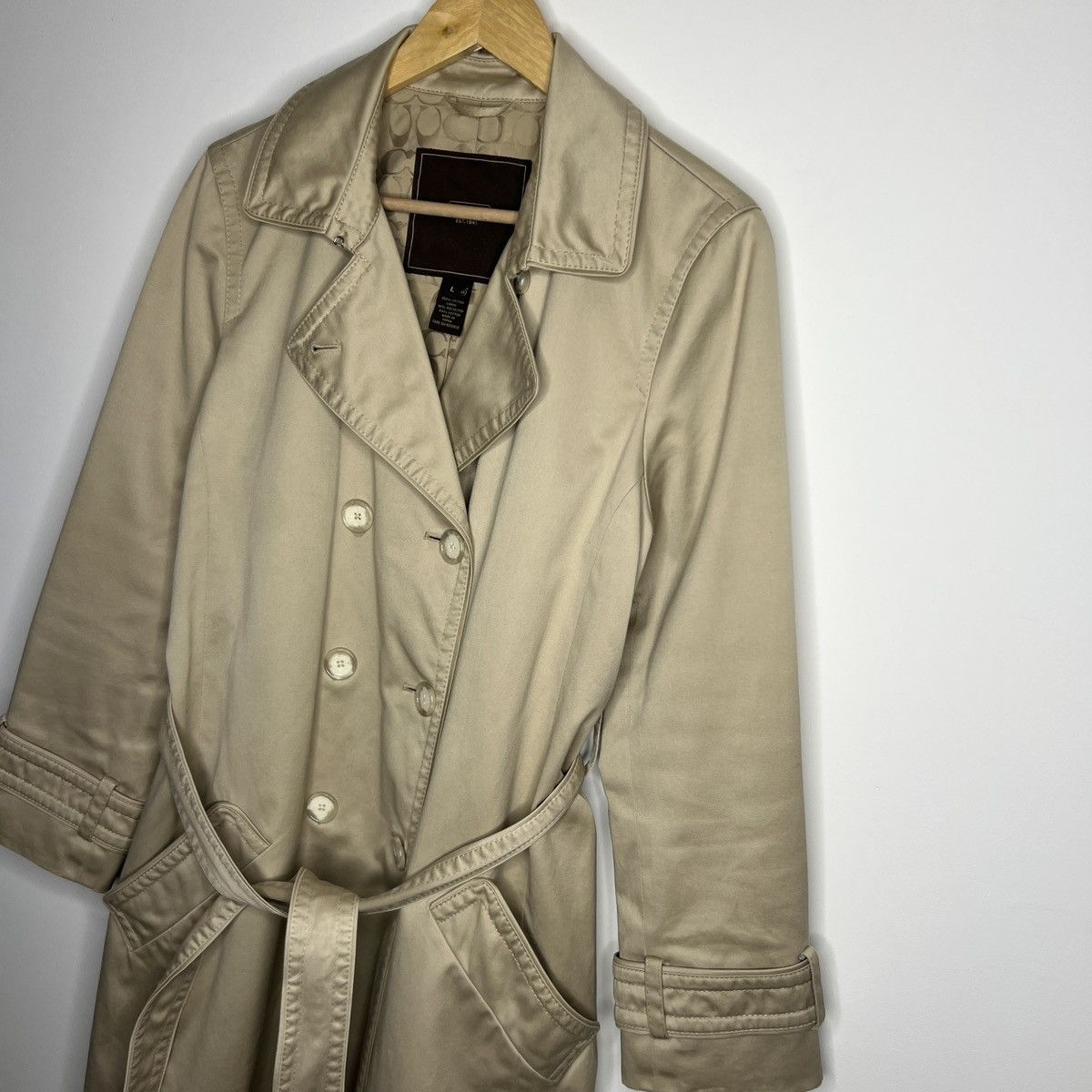 Coach × Designer Coach Trench Coat Double Breasted Belted Beige Luxury Rare Size M / US 6-8 / IT 42-44 - 3 Thumbnail