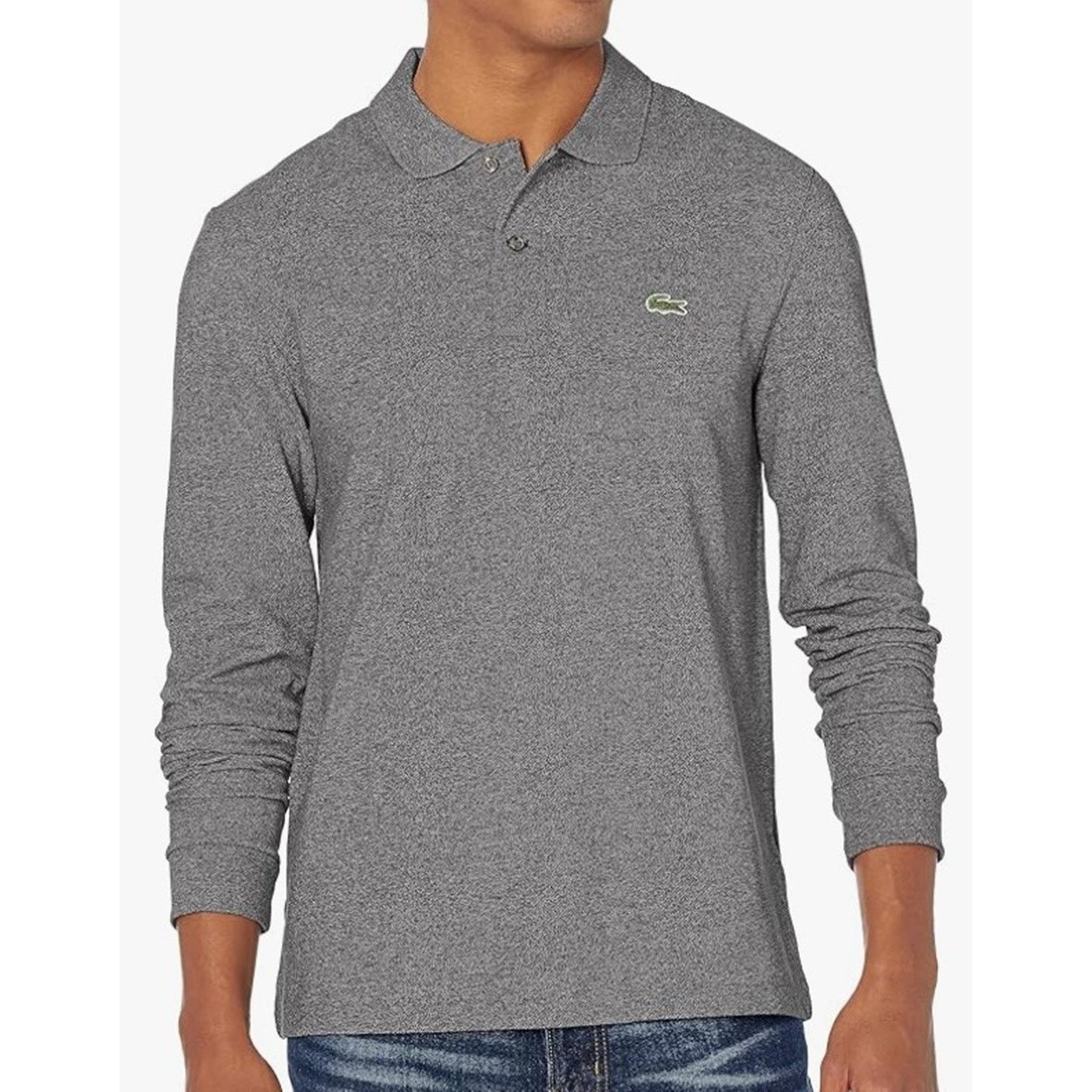 Lacoste Lacoste Men's Classic Long Sleeve Pique Polo Shirt Gray XL Size US XL / EU 56 / 4 - 1 Thumbnail
