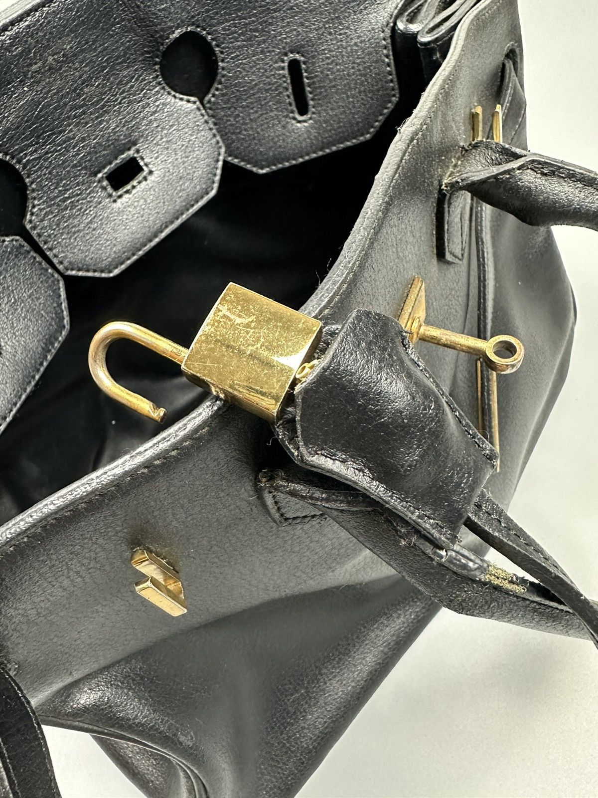 Handmade Hermes Birkin Inspired Custom Leather Handmade Bag Size ONE SIZE - 14 Thumbnail