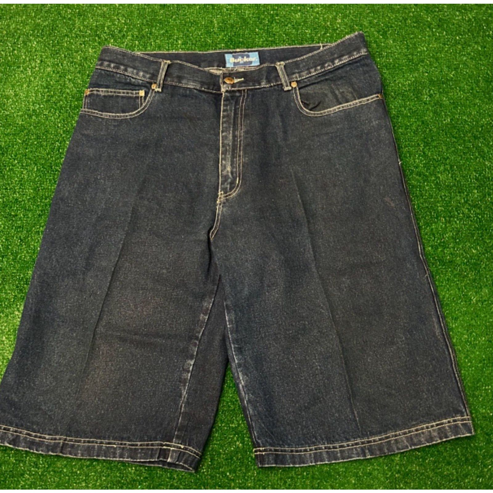 Vintage VINTAGE Buckler Baggy JNCO Style Jeans Shorts Skater Grunge Hip Hop Mens SZ 38 Jorts Blue Size US 38 / EU 54 - 4 Thumbnail