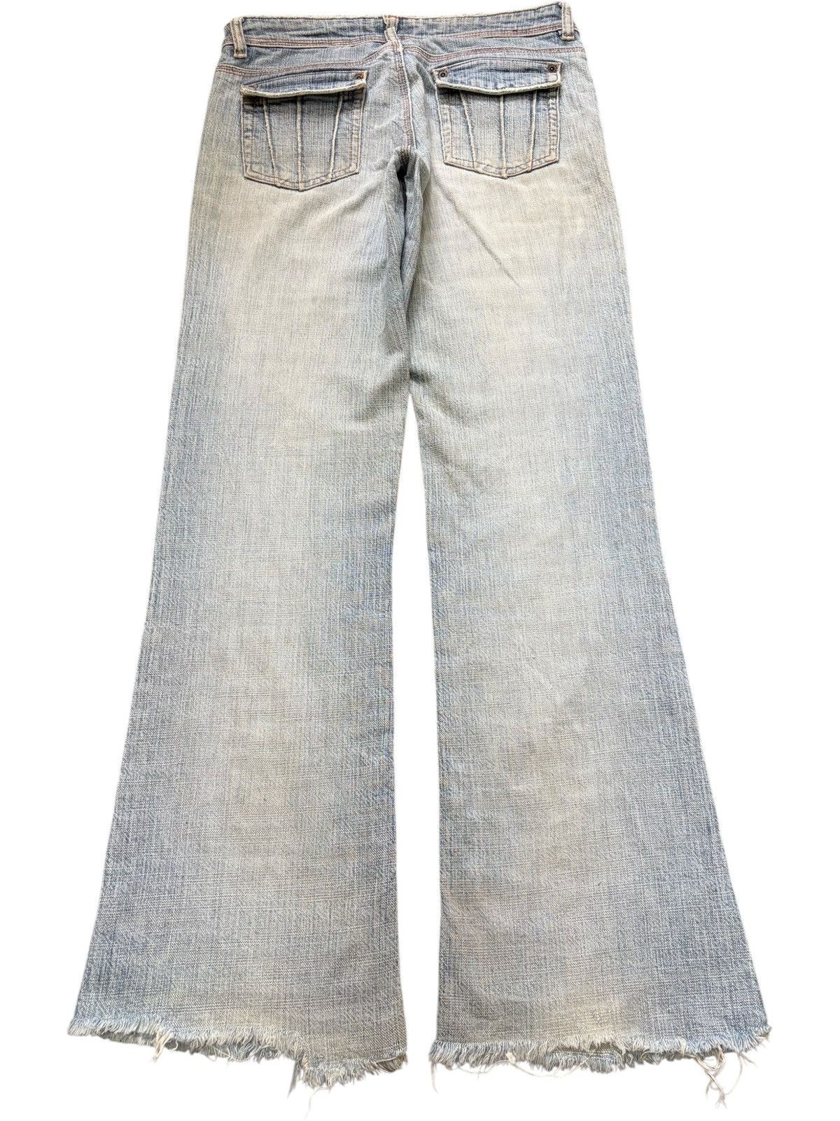 Diesel Vintage Japanese Brand Checkered Distress Flare Jeans Size 30" / US 8 / IT 44 - 2 Thumbnail