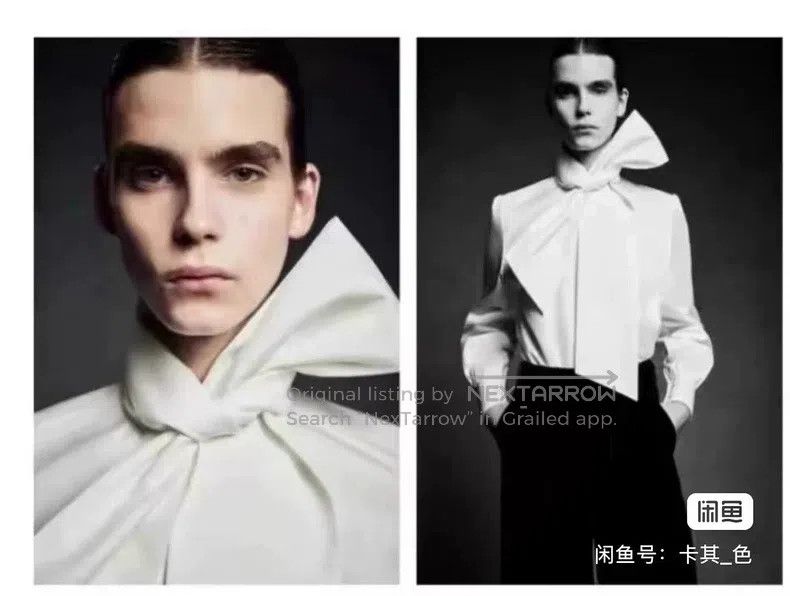Saint Laurent Paris Saint Laurent Paris size 40 Large Butterfly Bow Tie Shirt Size S / US 4 / IT 40 - 2 Thumbnail