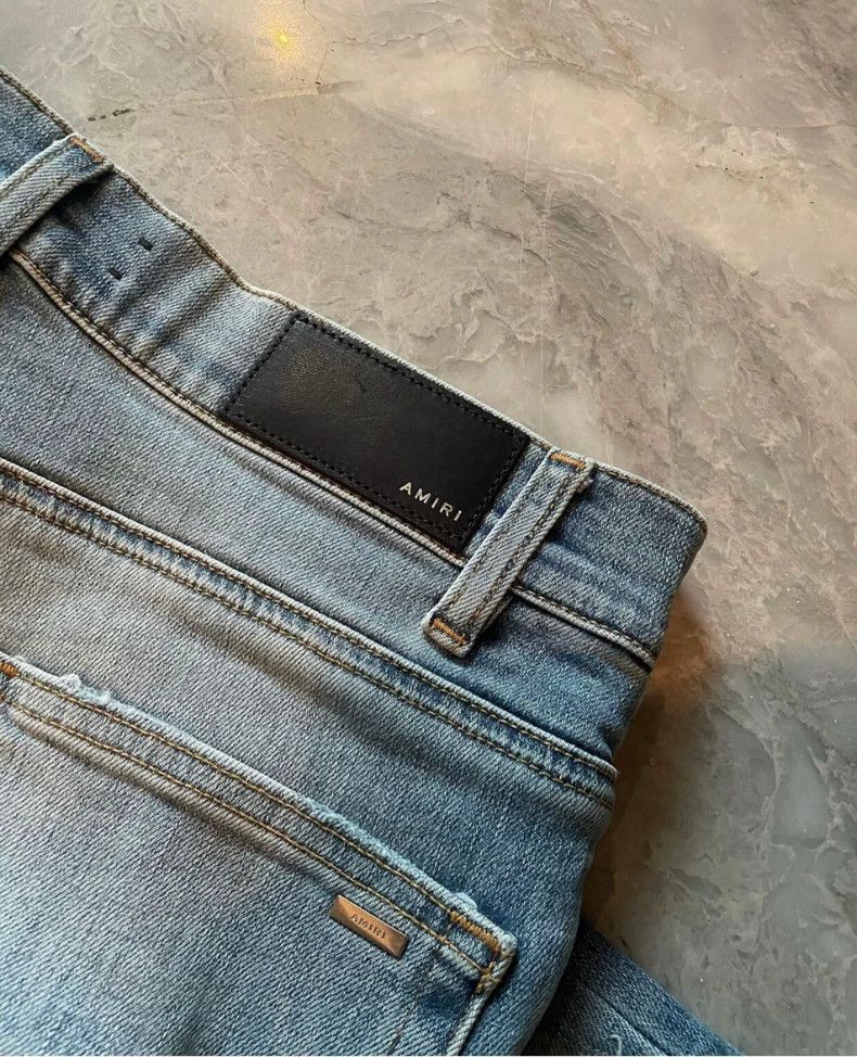 Amiri Amiri rendered distressed patched blue jeans Size US 31 - 3 Thumbnail