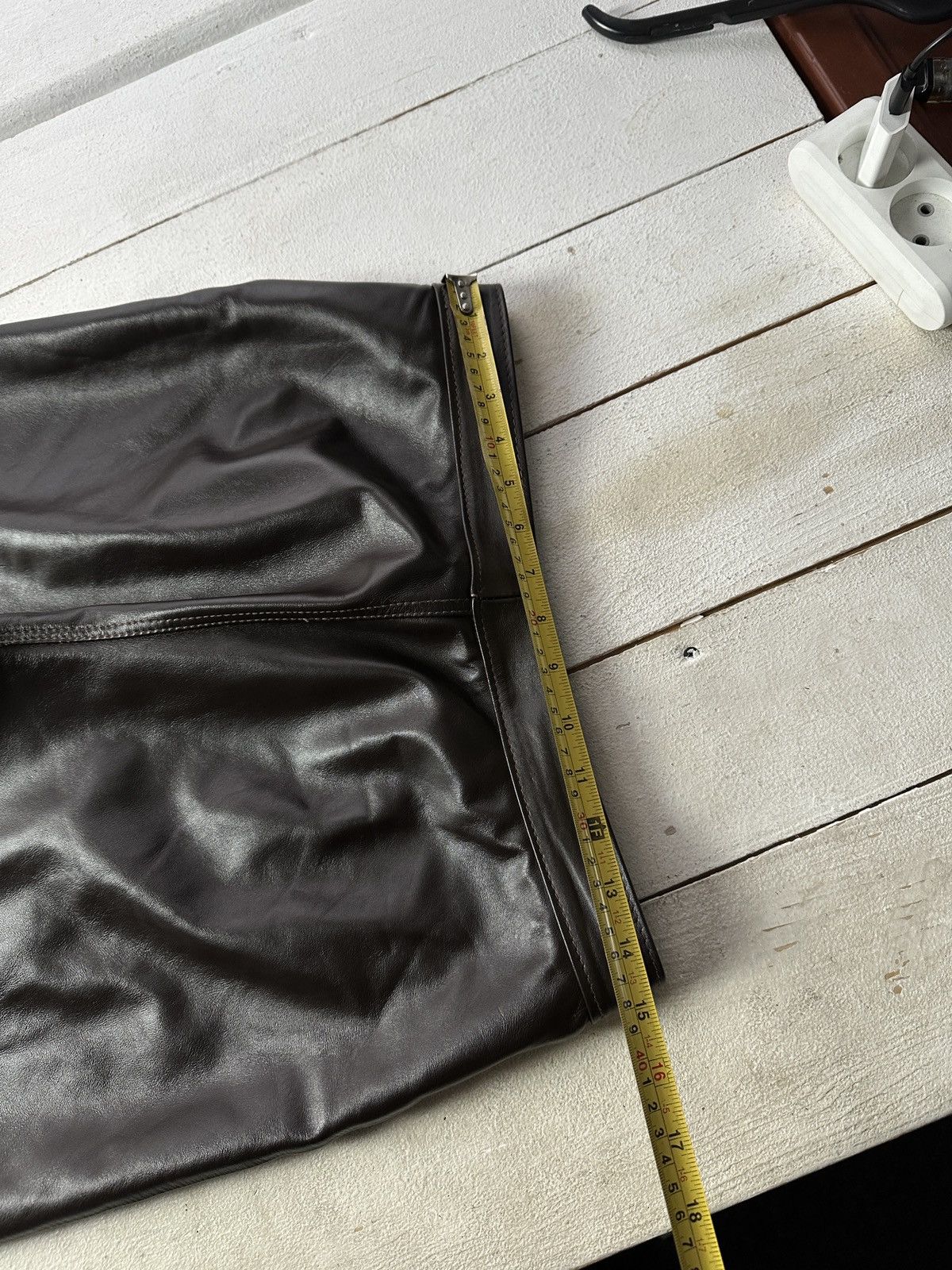 Leather 🚨Vintage leather pants motorcycles BROWN LUXURY Y2K Size 32" / US 10 / IT 46 - 15 Thumbnail