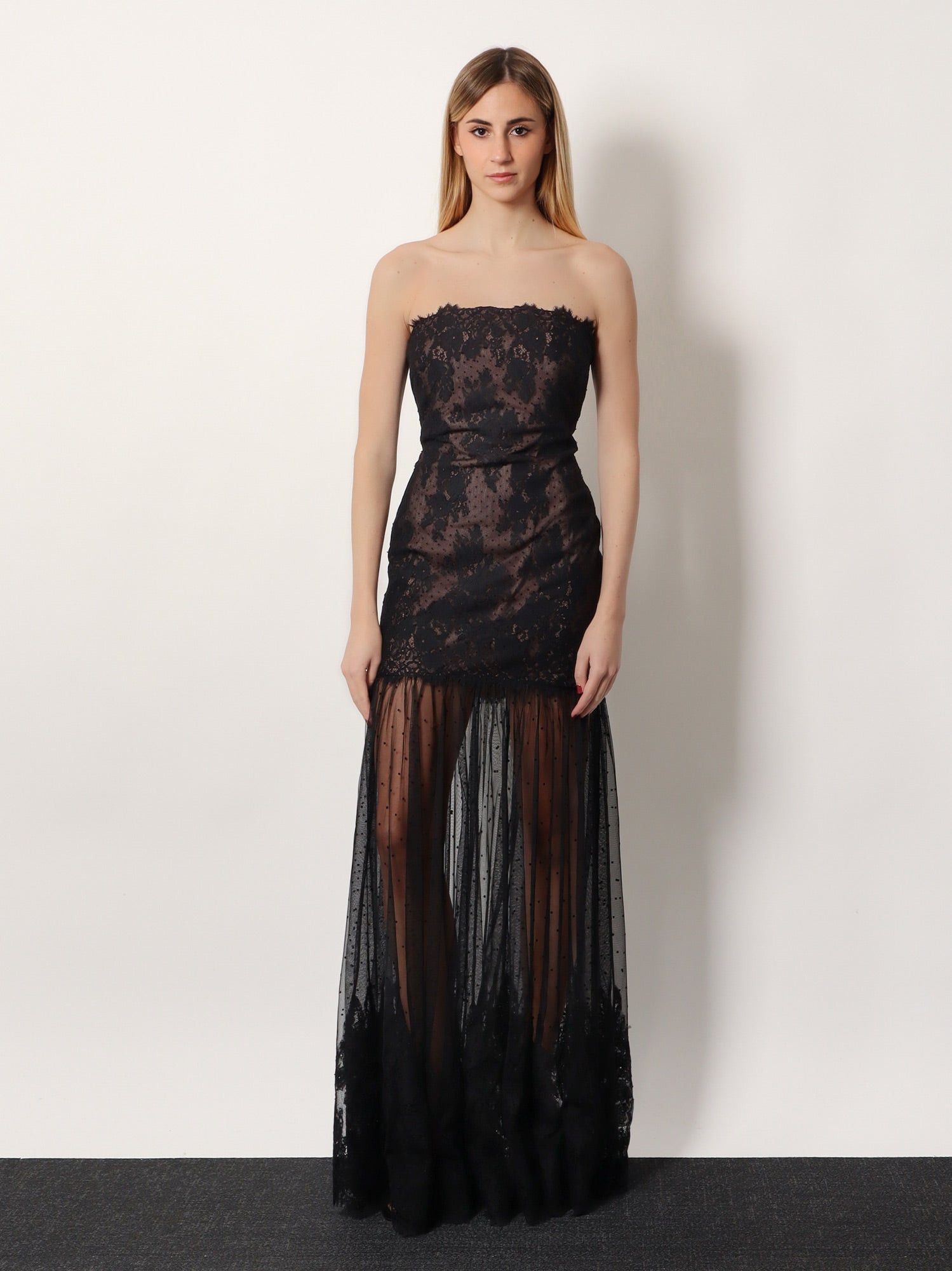 Retrofete Vespera Long Lace Dress Size L / US 10 / IT 46 - 1 Thumbnail