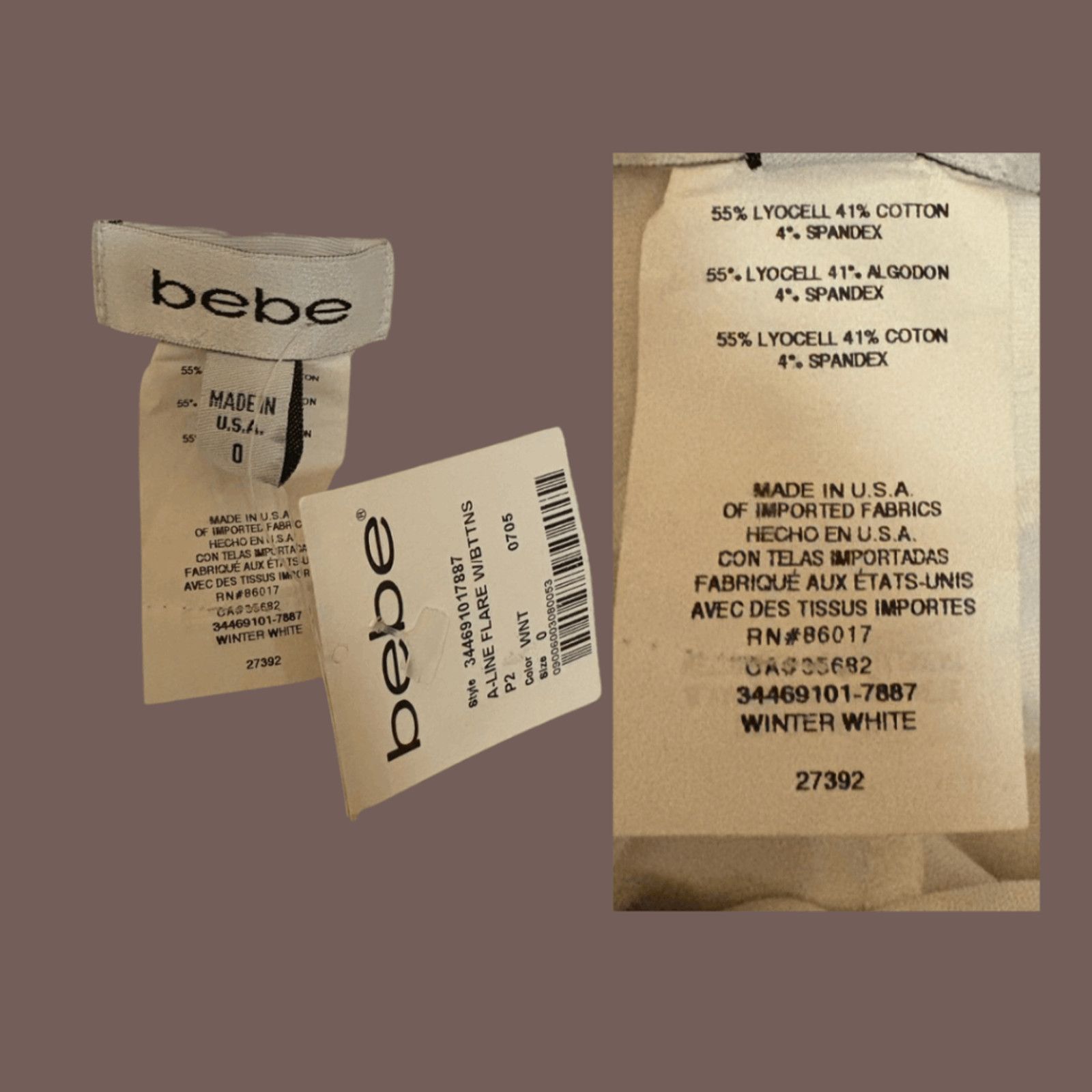 Bebe VTG Sailor Flare Pants | Bebe White Button Y2K | Deadstock Size 25" / US 0 / IT 36 - 3 Thumbnail