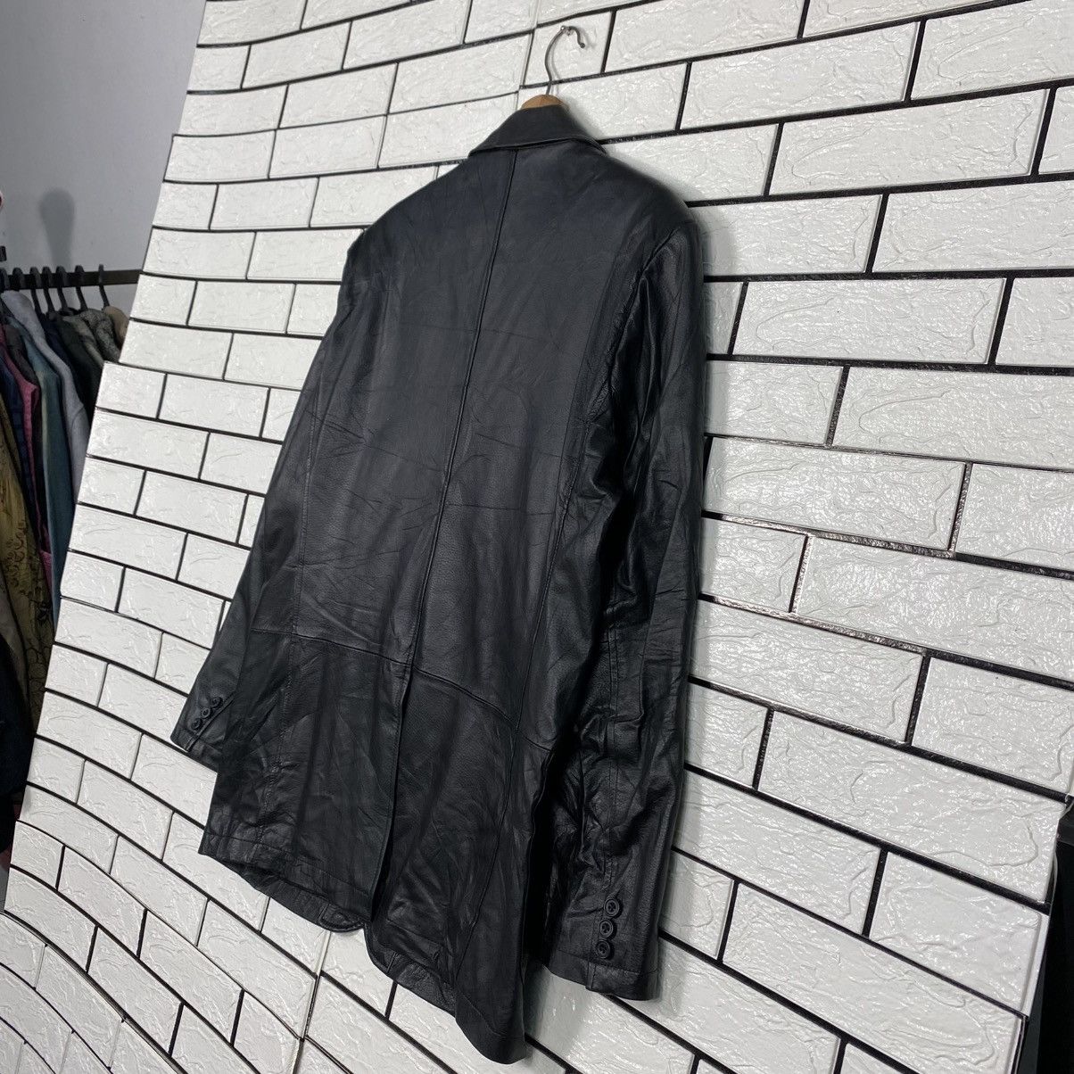 Japanese Brand 📌Vintage Leather Jacket Biker Mano di Italiani Issey Miyake Size US L / EU 52-54 / 3 - 11 Thumbnail