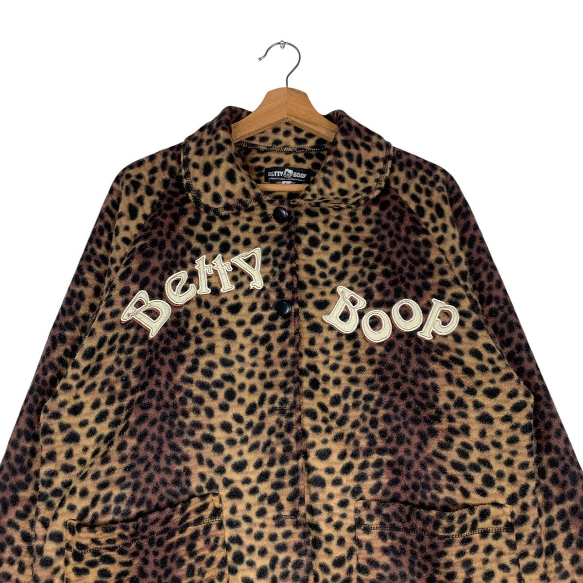 Cartoon Network BETTY BOOP Big Logo Cheetah Print Jacket #1395-C63 Size L / US 10 / IT 46 - 4 Thumbnail