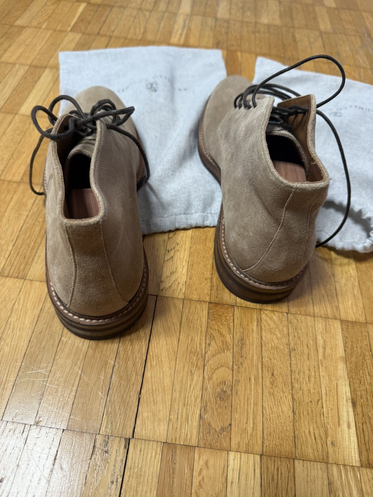 Brunello Cucinelli Brunello Cucinelli Suede Chukka Boots Taupe Beige Size 42/9 Size US 9 / EU 42 - 4 Thumbnail