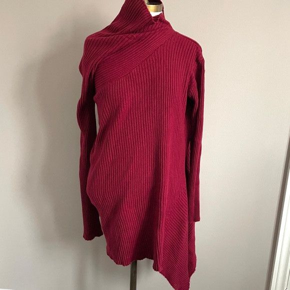 Marques'Almeida Marques Almeida Burgundy Ribbed Merino Wool Sweater - XS/S Size XS / US 0-2 / IT 36-38 - 2 Thumbnail