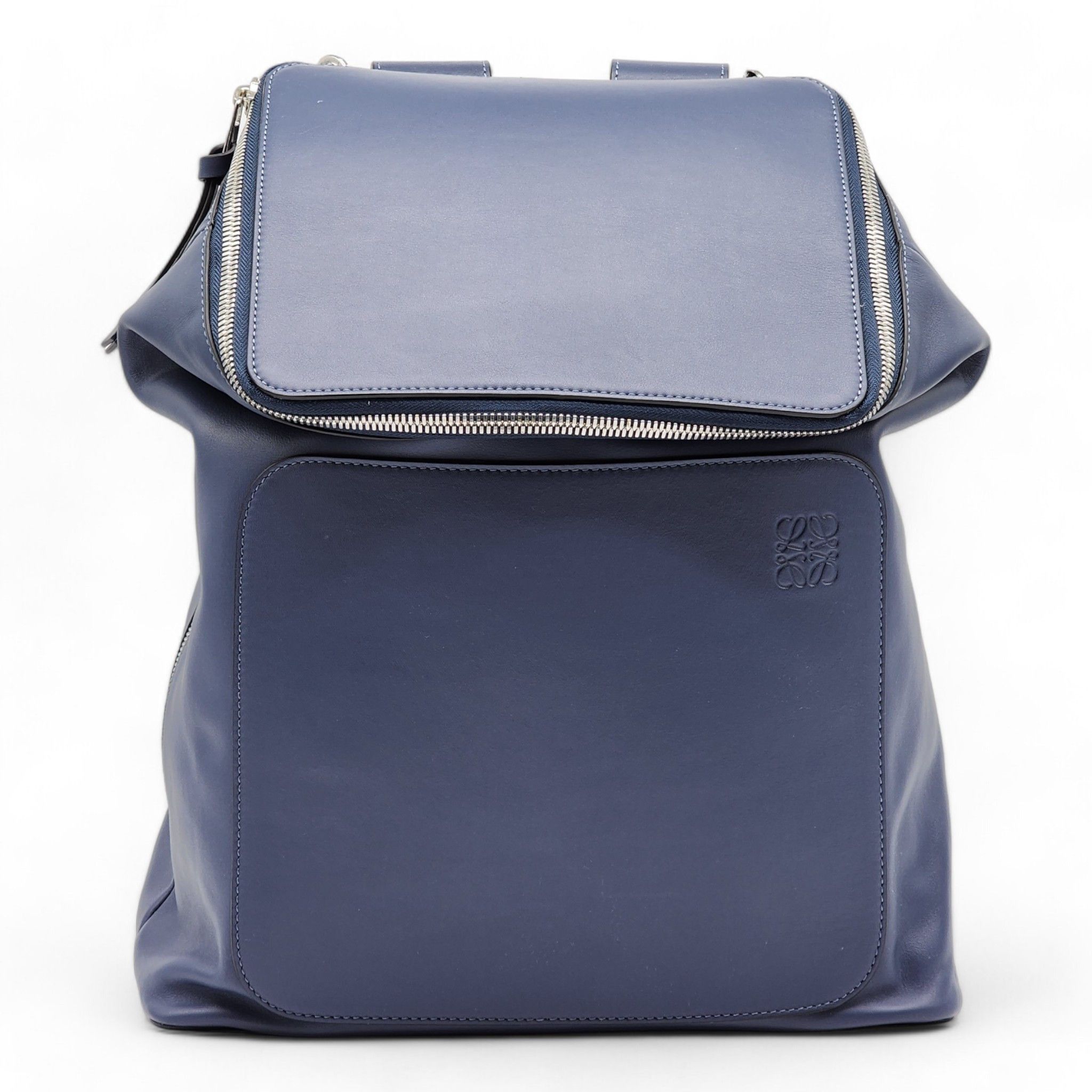 Loewe Goya Leather Backpack Blue Size ONE SIZE - 1 Thumbnail