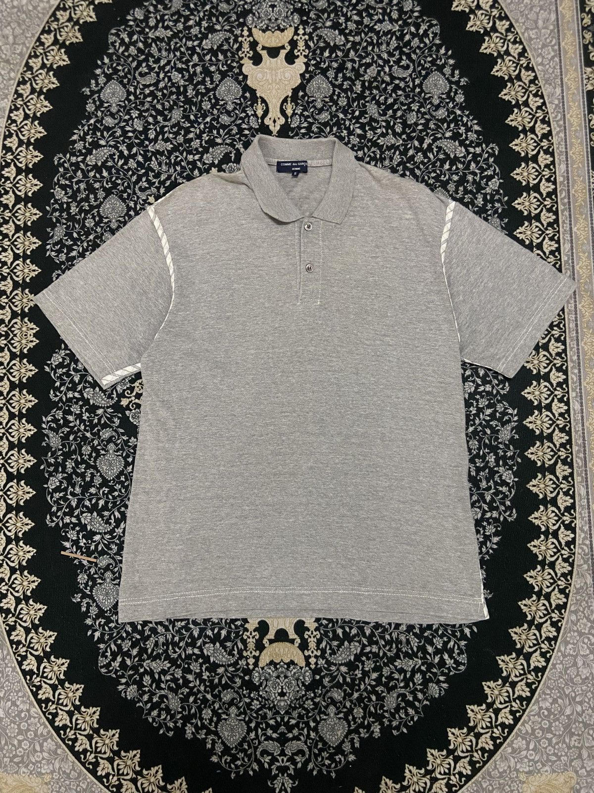 Comme des Garcons Homme AW02 CDG Homme Grey Polo — Japan Made Size US S / EU 44-46 / 1 - 1 Thumbnail