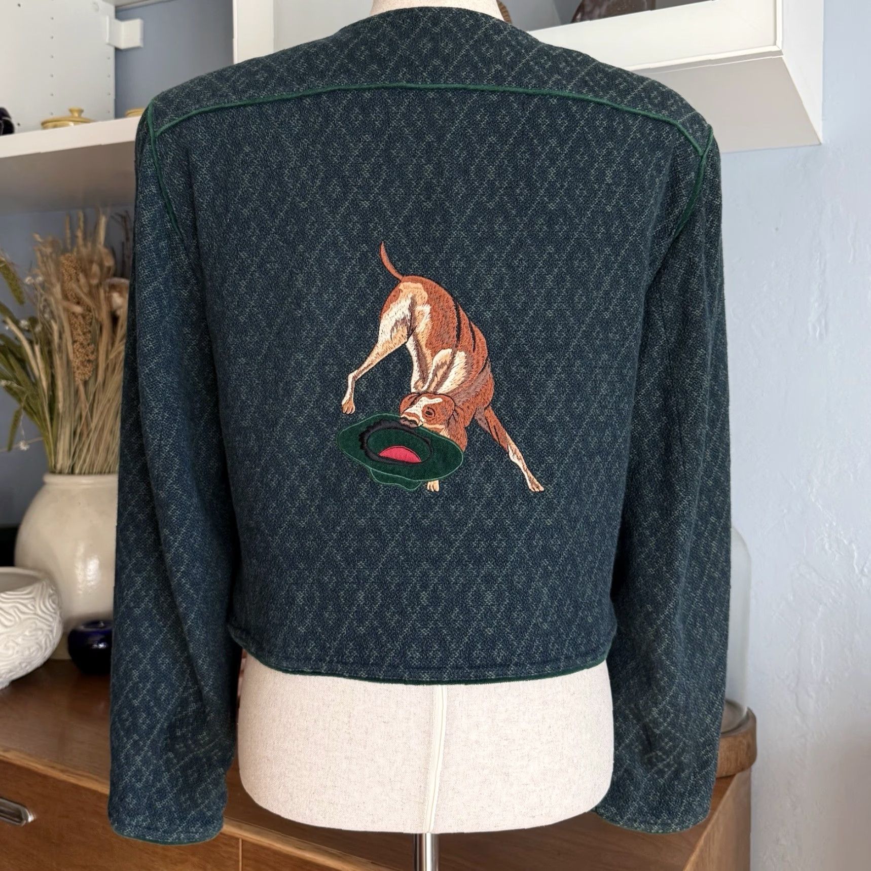 Sperry VINTAGE Perry Wool Trachten Tyrol Jacket Embroidered Dog Green Bavarian M Jacket Women's M Green Dog Embroidered Jacket Size M / US 6-8 / IT 42-44 - 3 Thumbnail