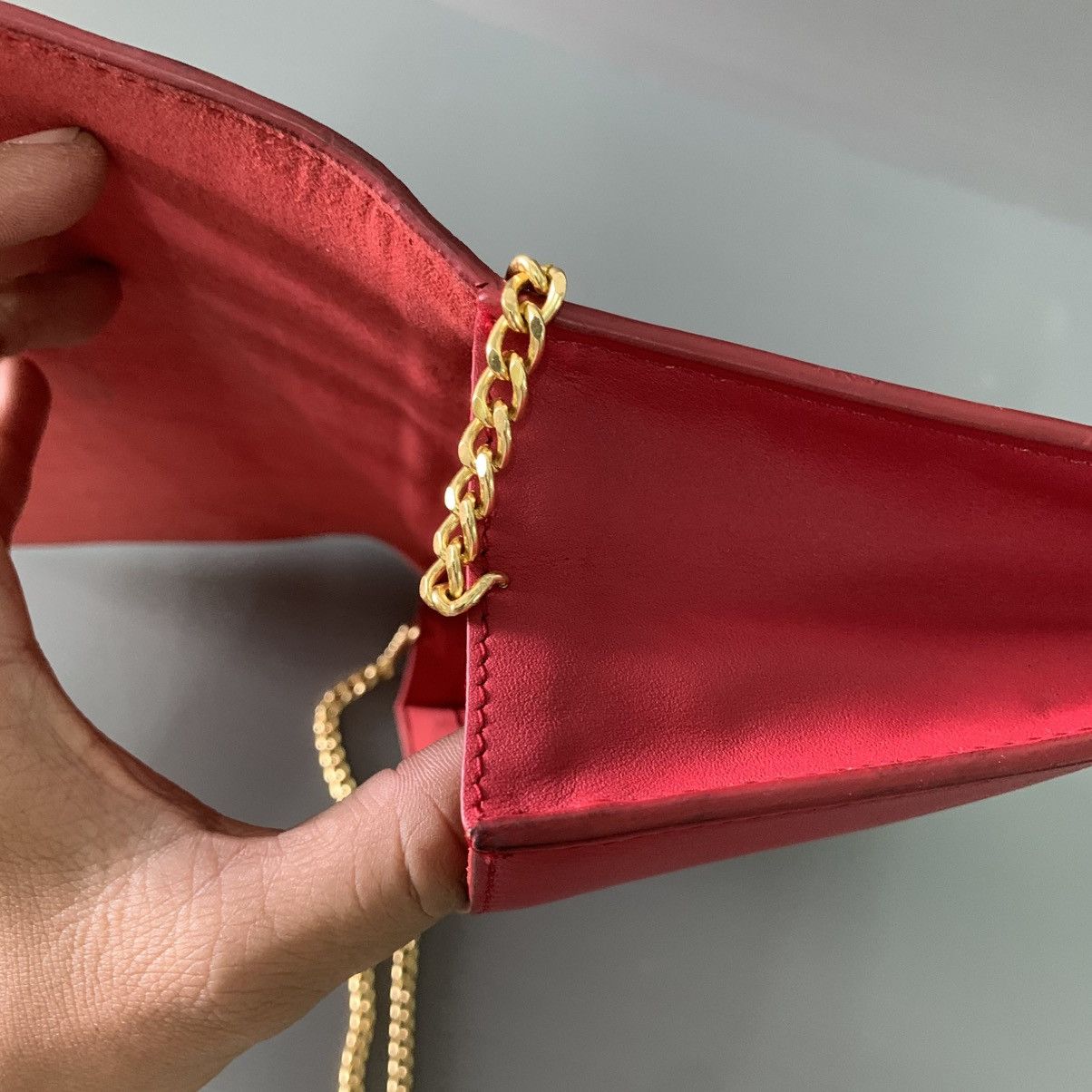 Saint Laurent Paris Saint Laurent Red Leather Dinner Bag Size ONE SIZE - 9 Thumbnail