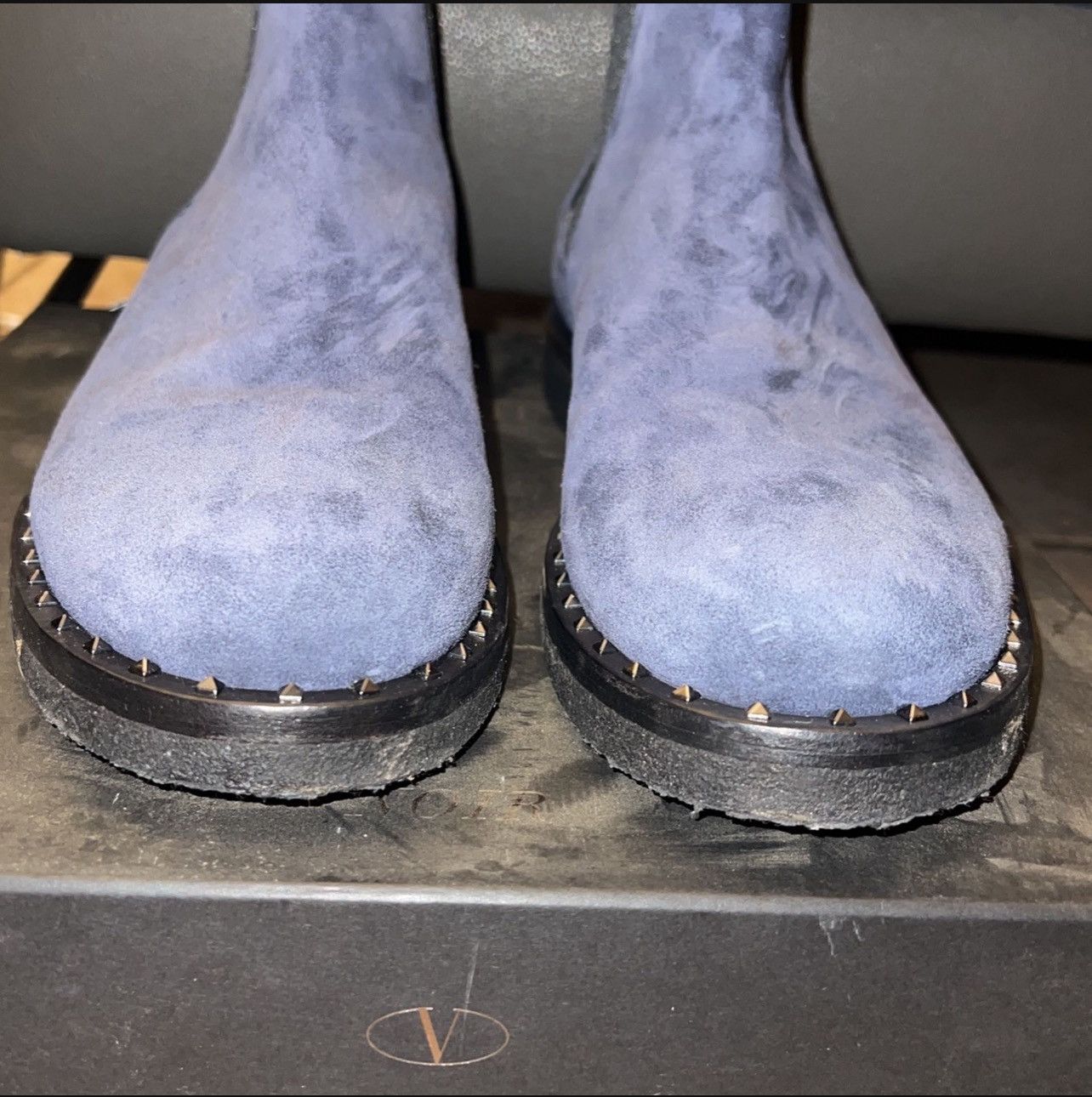 Valentino Valentino Navy Blue Suede Boots/Shoes Size US 9.5 / EU 42-43 - 4 Thumbnail