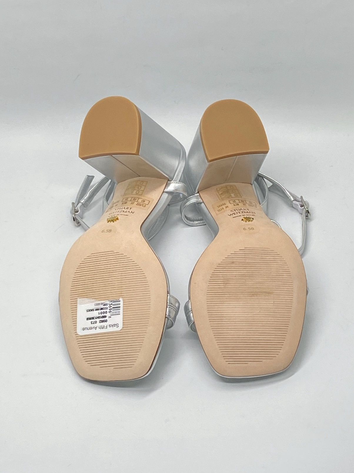 Stuart Weitzman Stuart Weitzman Metallic Leather Block-Heel Sandals size 6.5 Size US 6.5 / IT 36.5 - 11 Thumbnail