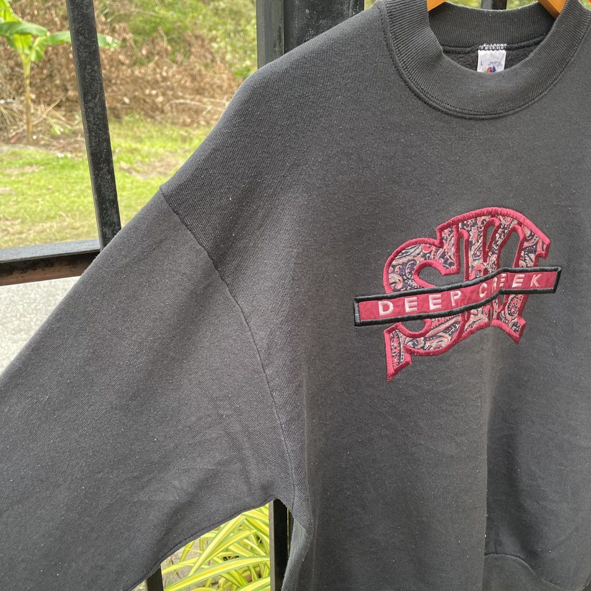 Fruit Of The Loom 🔥Vintage 90s Deep Creek Ski Embroidered Logo Sweatshirts Size US S / EU 44-46 / 1 - 7 Thumbnail
