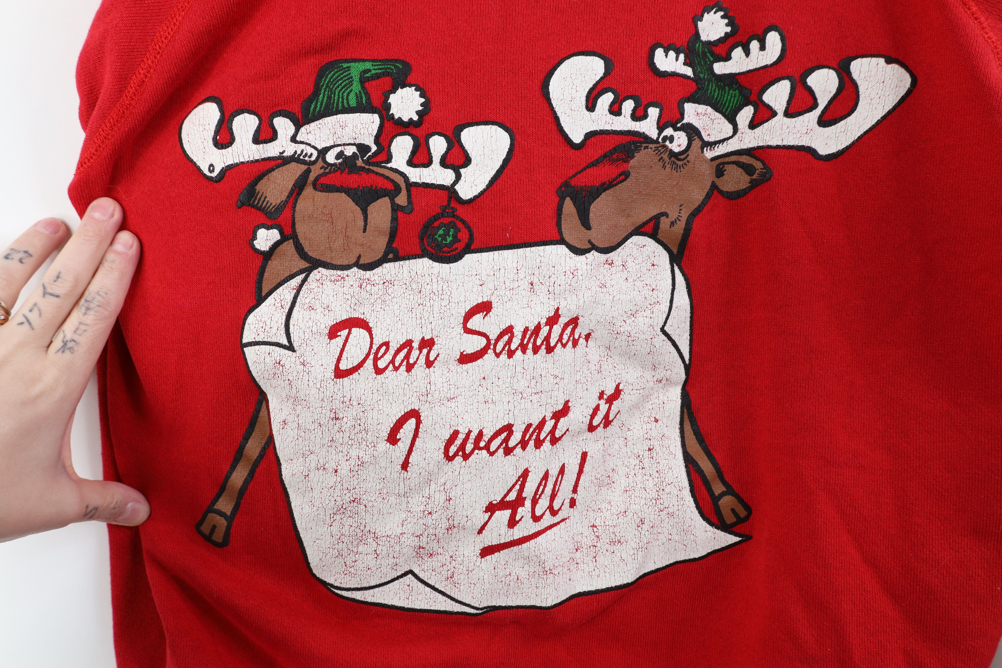Vintage Vintage 70s 80s Christmas Santa I Want It All Sweatshirt USA Size M / US 6-8 / IT 42-44 - 4 Thumbnail