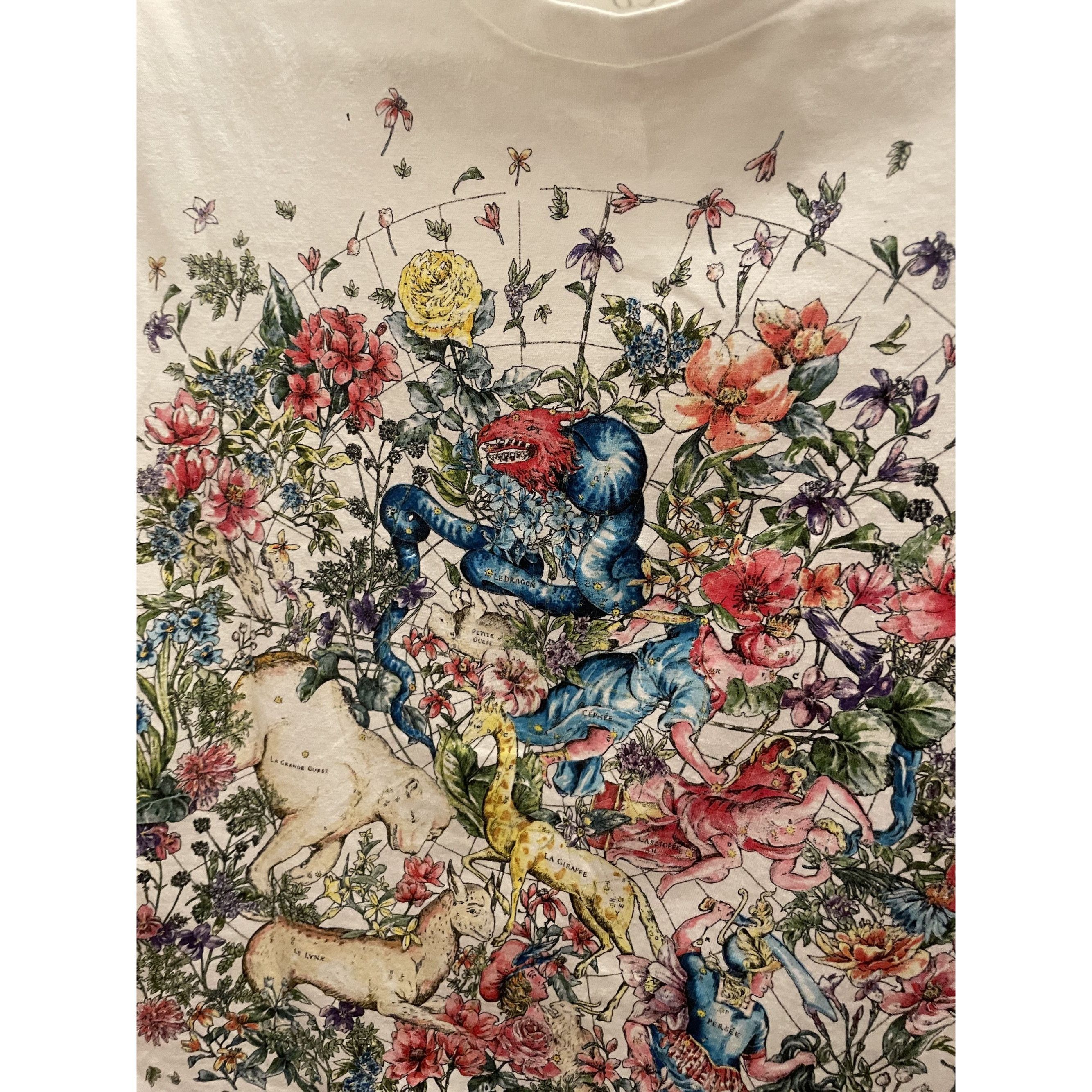 Dior Christian Dior Paris White T-Shirt With Botanical Animal Pri Size S / US 4 / IT 40 - 5 Thumbnail