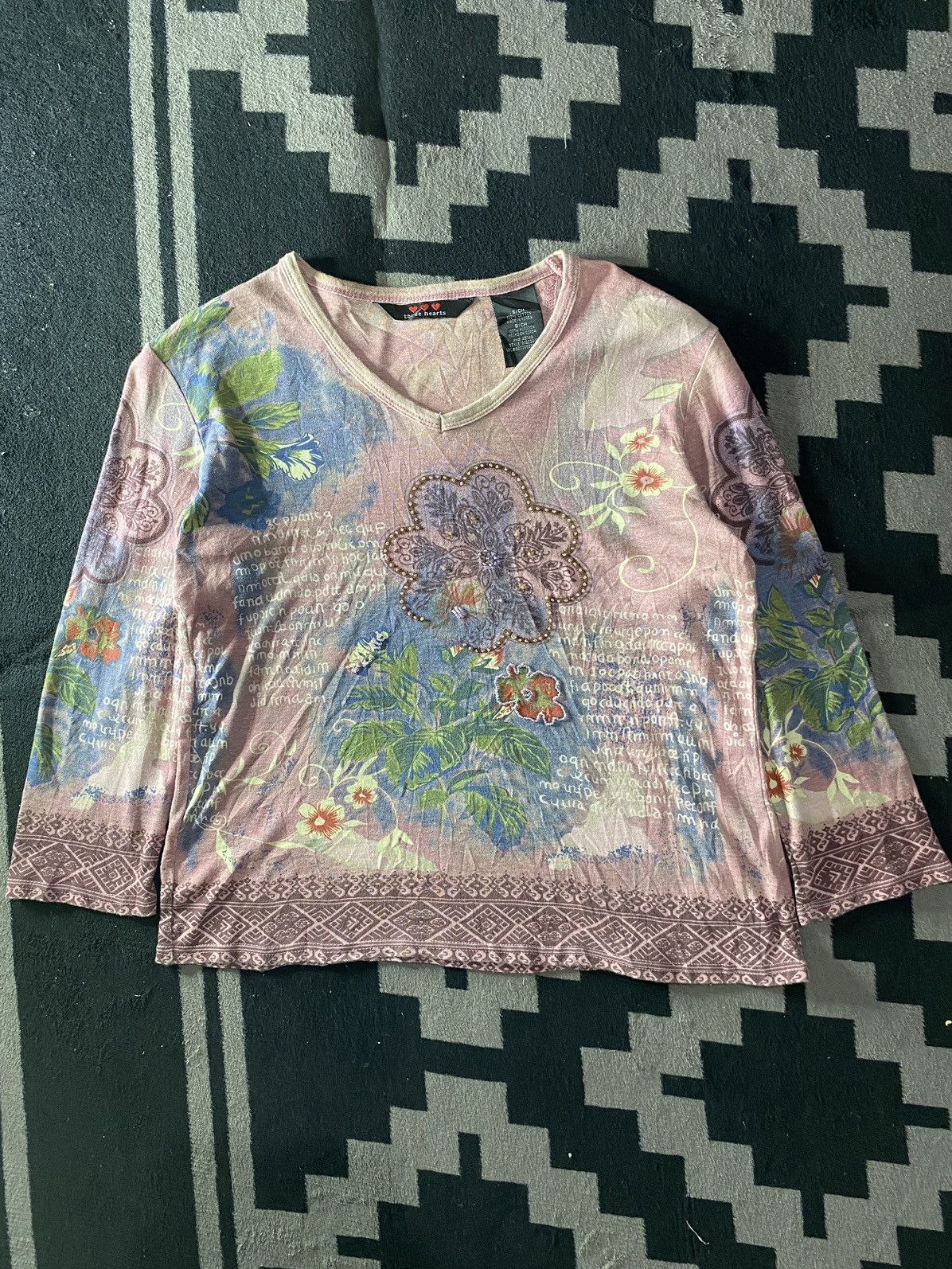 Beauty Beast × Hysteric Glamour × Japanese Brand Japanese Three hearts glitter longsleeve jpg style Size US S / EU 44-46 / 1 - 1 Thumbnail