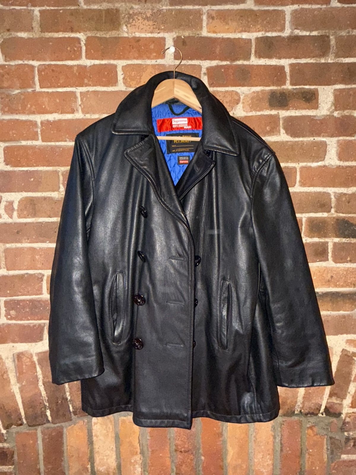 Comme des Garcons × Junya Watanabe × Supreme Supreme JUNYA WATANABE CDG MAN Schott Leather Peacoat Size US S / EU 44-46 / 1 - 2 Thumbnail