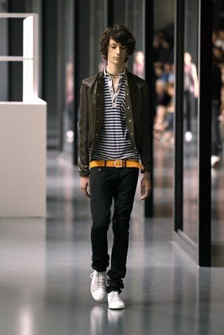 2005SS DIOR HOMME ギターポロシャツ XS ディオールオム Dior Homme ss2005 Guitar Striped Polo Shirt – maelhaus