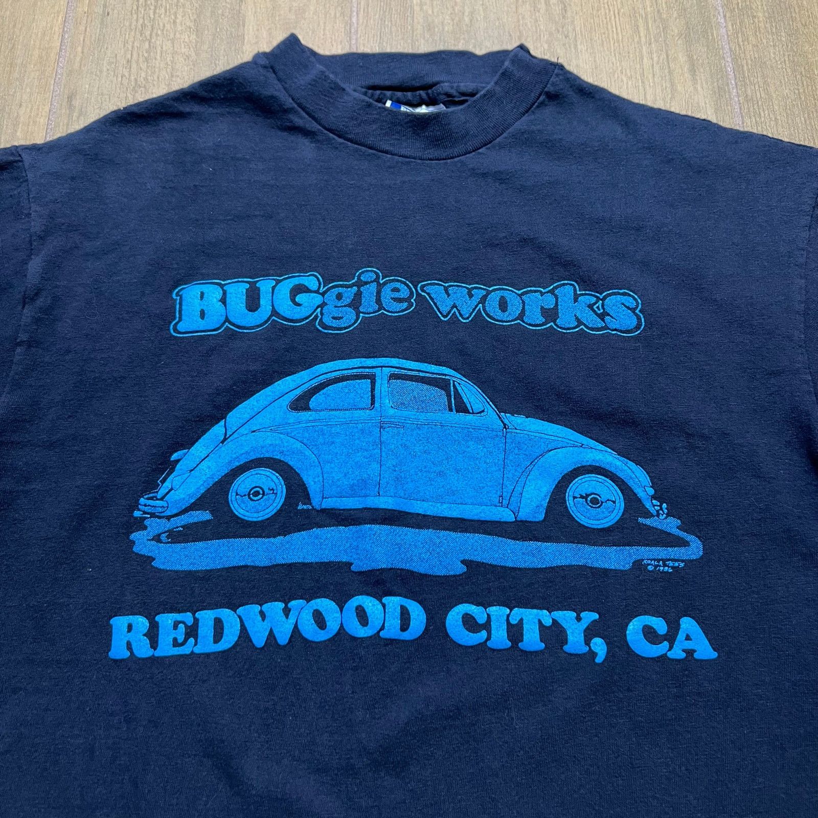 Hanes Vintage 80s Buggy Works VW Beetle T Shirt Redwood City CA L Size US L / EU 52-54 / 3 - 2 Thumbnail