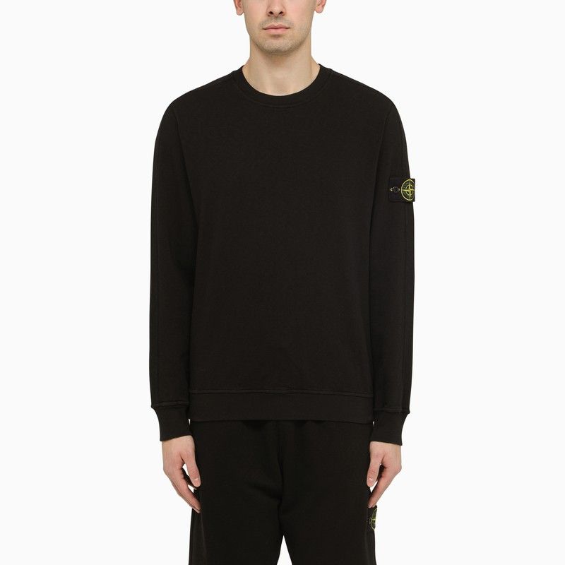 image of Stone Island Black Sweatshirt With Logo, Men's (Size 2XL)