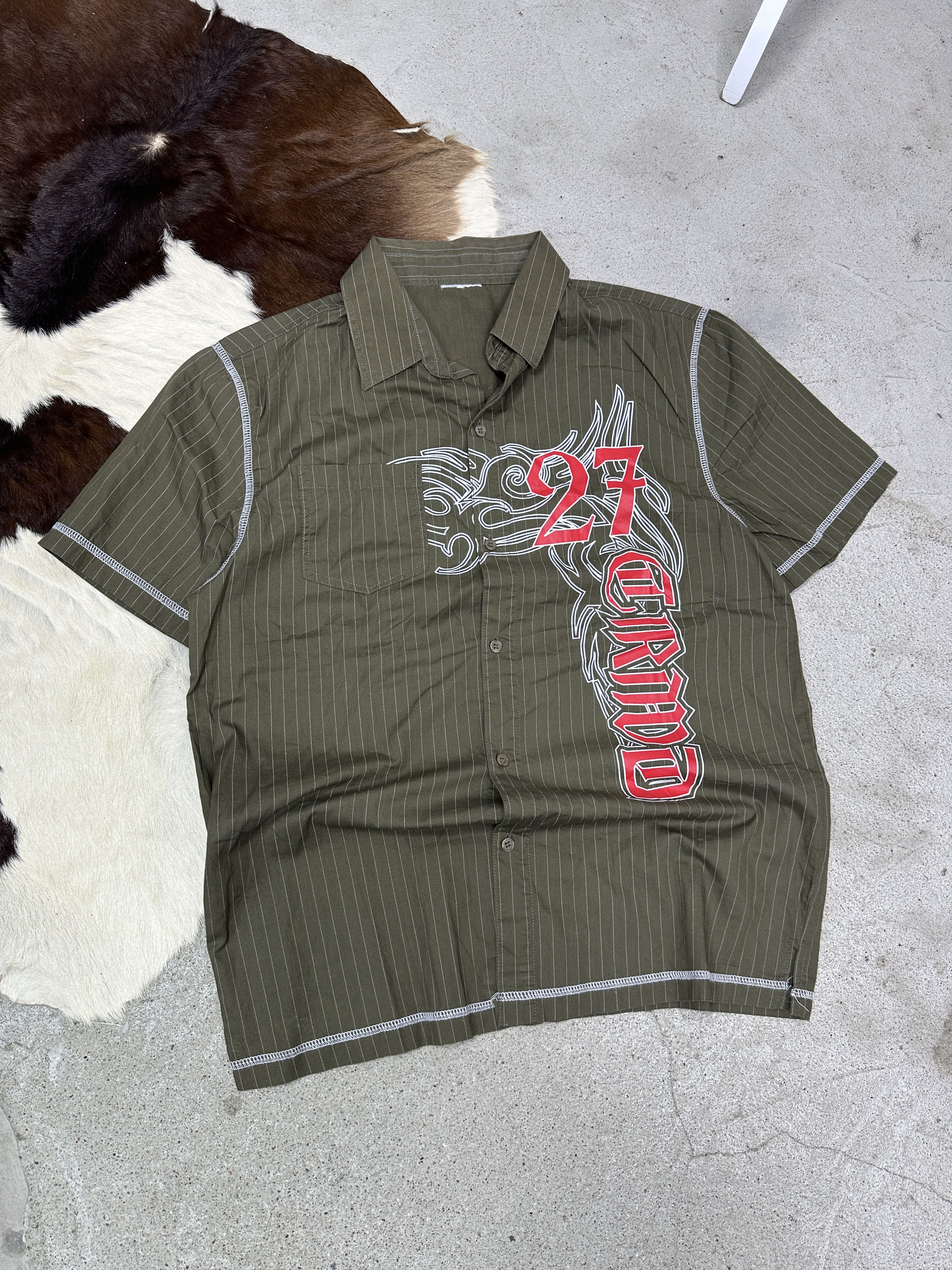 Vintage Vintage Stripped Streetwear Casual Tribal Y2K Polo Shirt Size US M / EU 48-50 / 2 - 1 Thumbnail