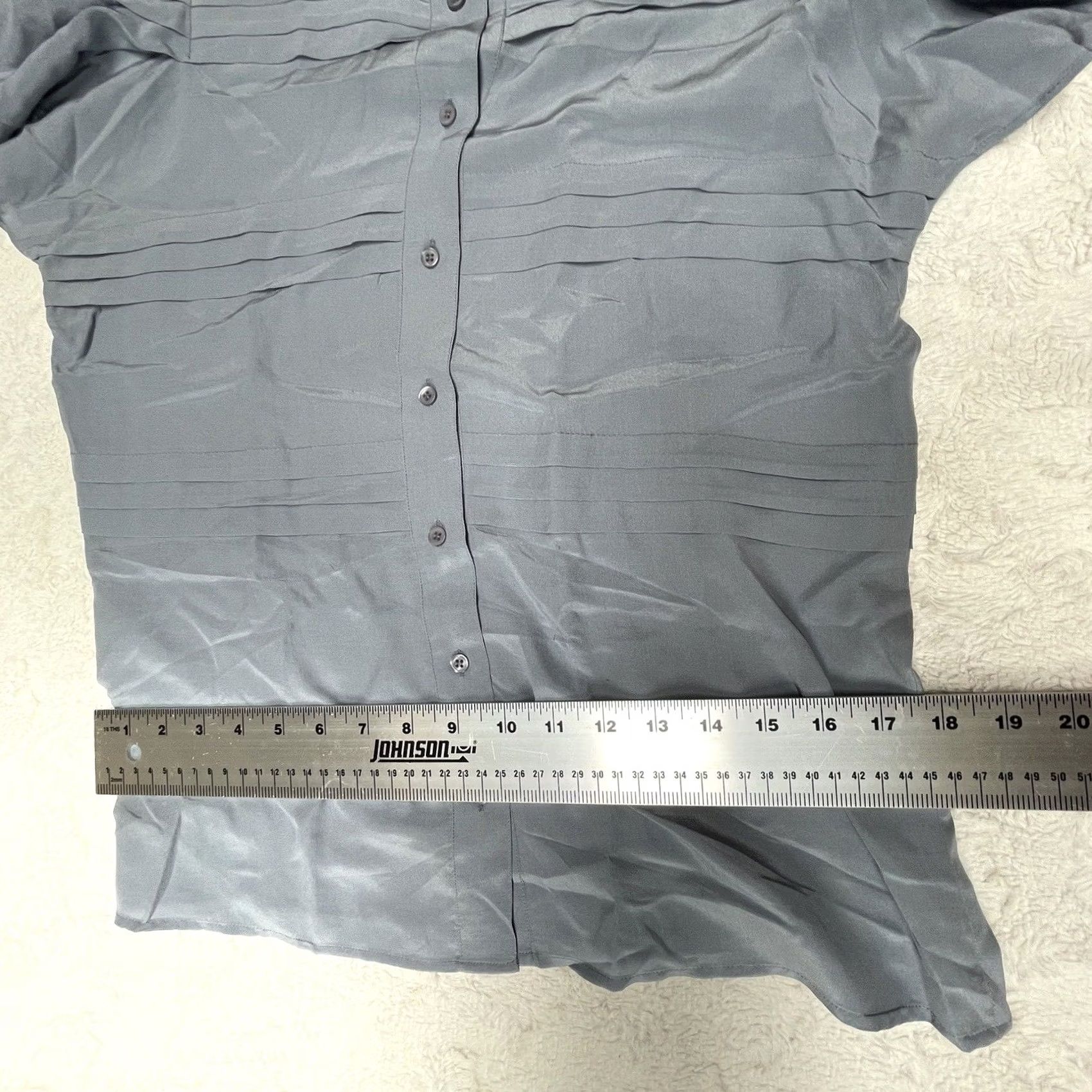 Vintage Carlisle Shirt Womens 2 Blue Button Down Pleated Silk Size Flutter Sleeve Casual Size XS / US 0-2 / IT 36-38 - 8 Thumbnail