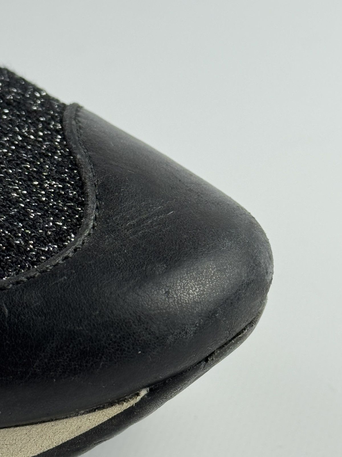 Balenciaga Balenciaga Black Glitter Runners Leather Low Top Sneakers Size US 9 / IT 39 - 13 Thumbnail